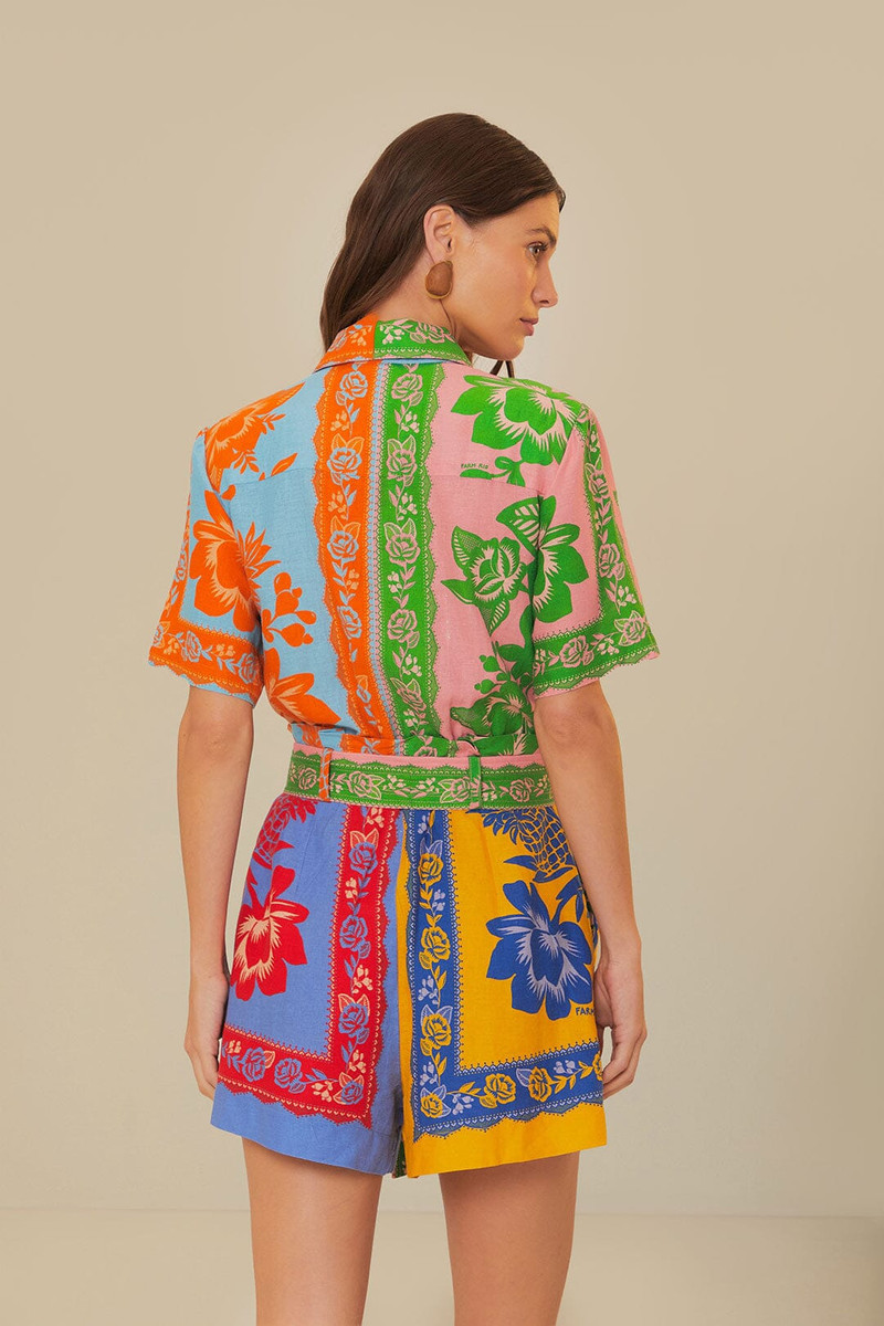 Mixed Lace Garden Scarves Romper 4