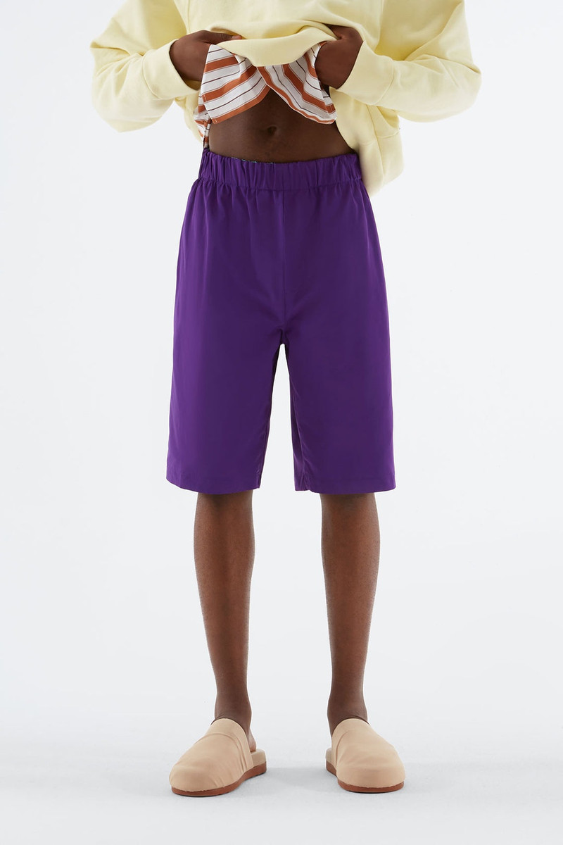 REVERSIBLE AZURE & PURPLE LOGO BERMUDA PANTS 3