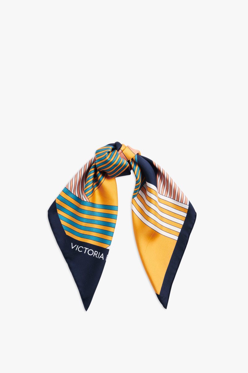 Silk Foulard in Navy Ribbon 3