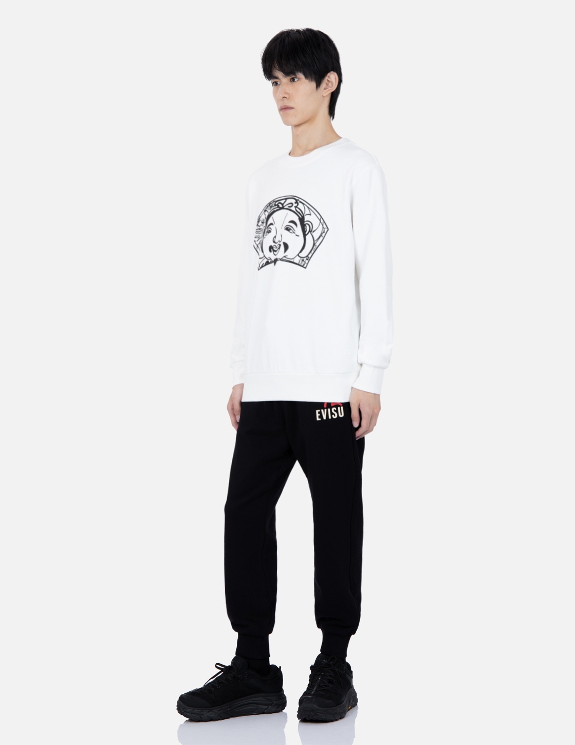 SEAGULL AND KAMON PRINT SWEATPANTS - 4