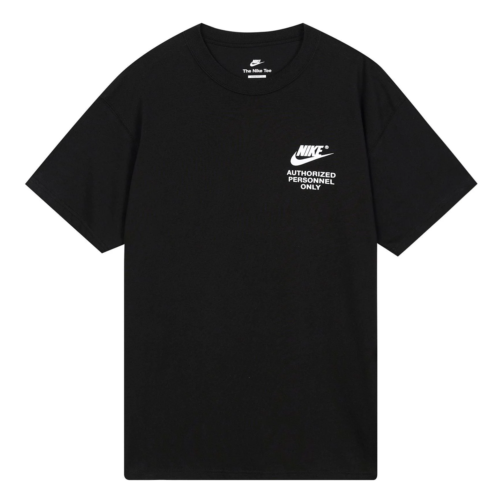 Nike Alphabet Logo Printing Round Neck Short Sleeve Black DM6428-010 - 1