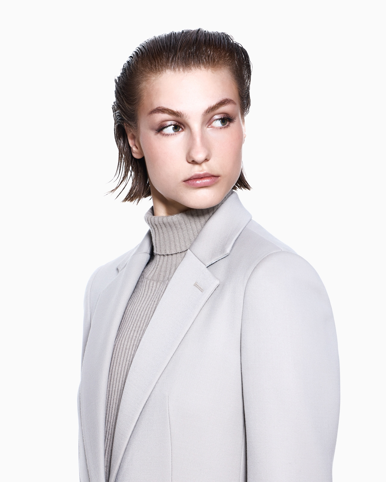 SINGLE-BREASTED JACKET IN STRETCH DOUBLE-FACED WOOL - 5