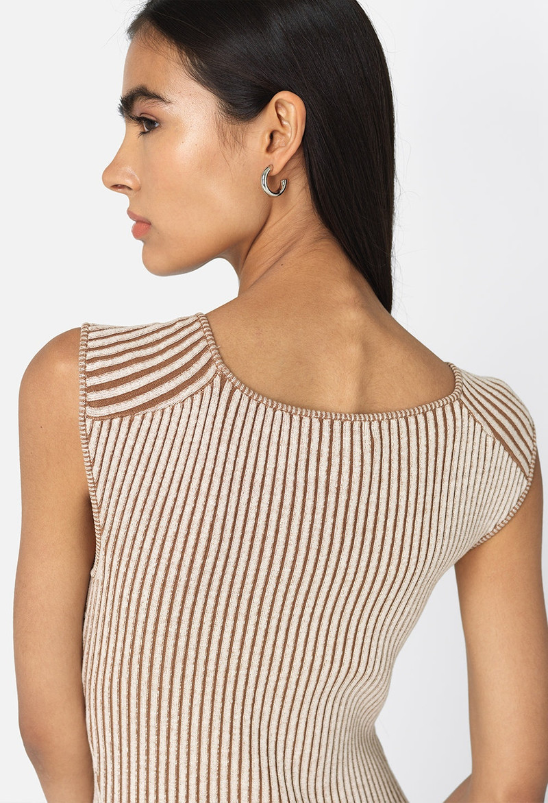 PIPER SILK RIB TWIST DRESS 7