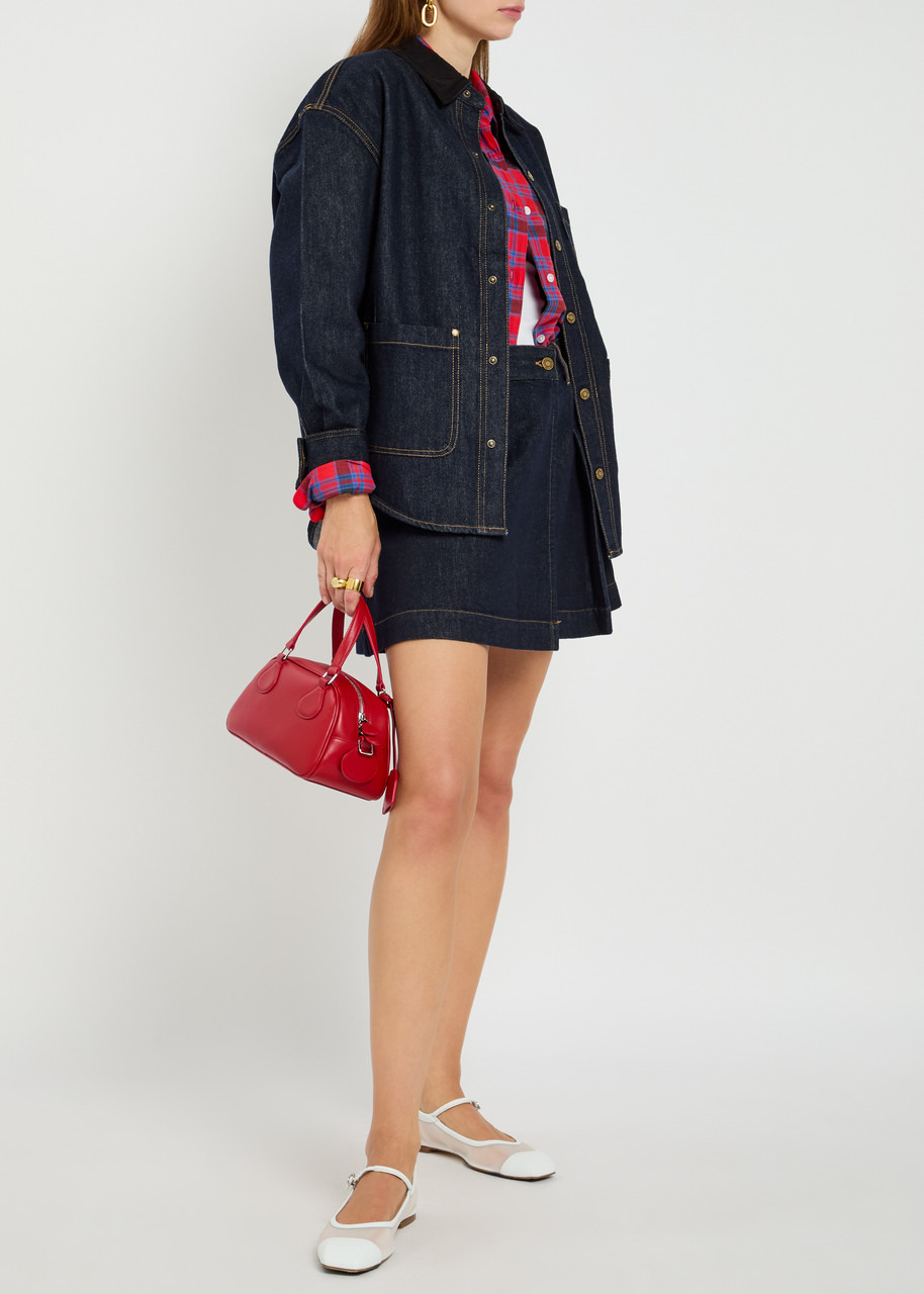 House OF Sunny Pleated Denim Mini Skirt - 4