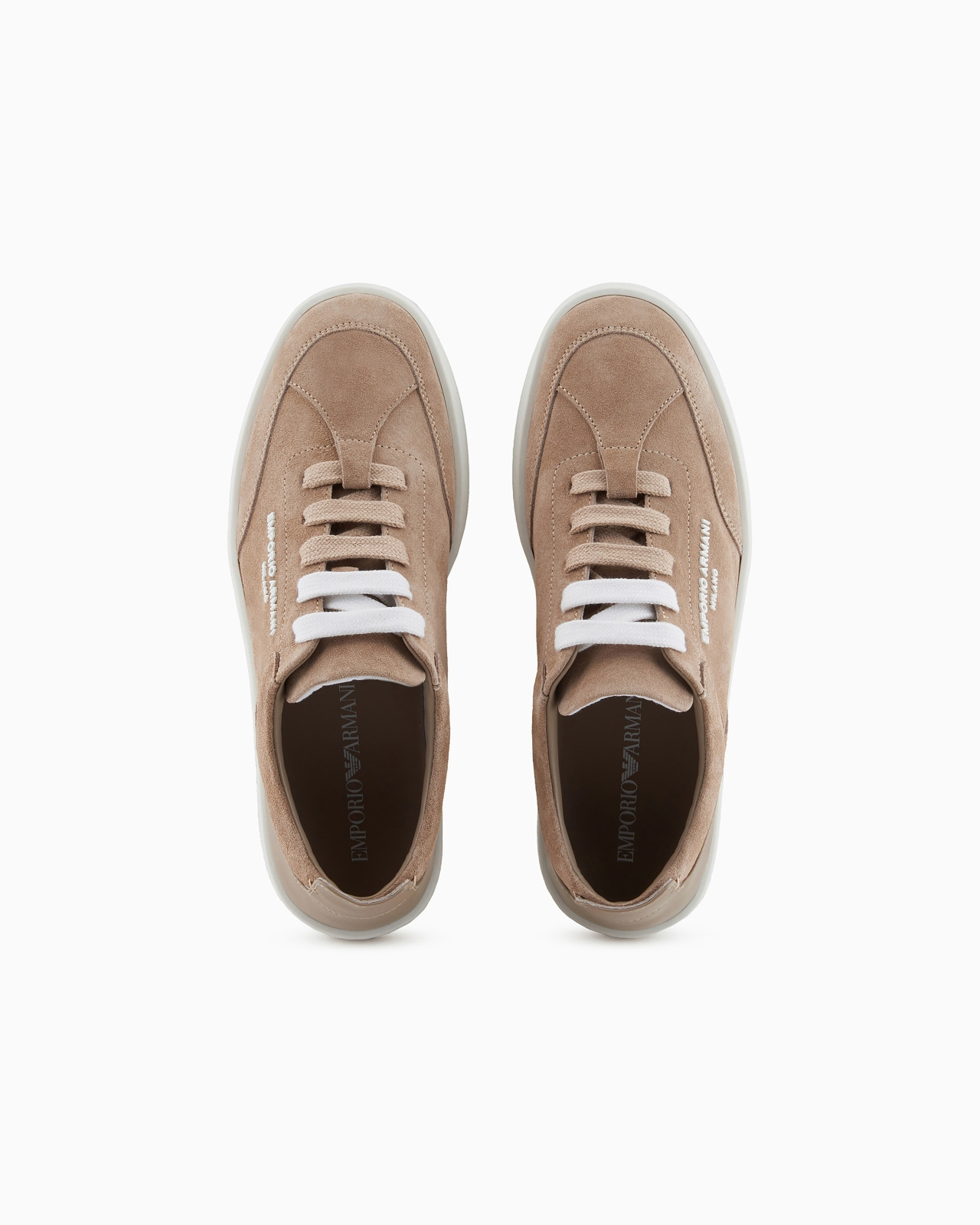 Velour leather sneakers with side logo - 3