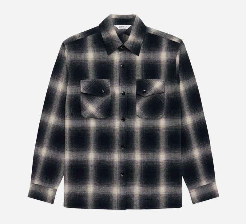 Crosscut Flannel - Black Ombre Plaid - 1