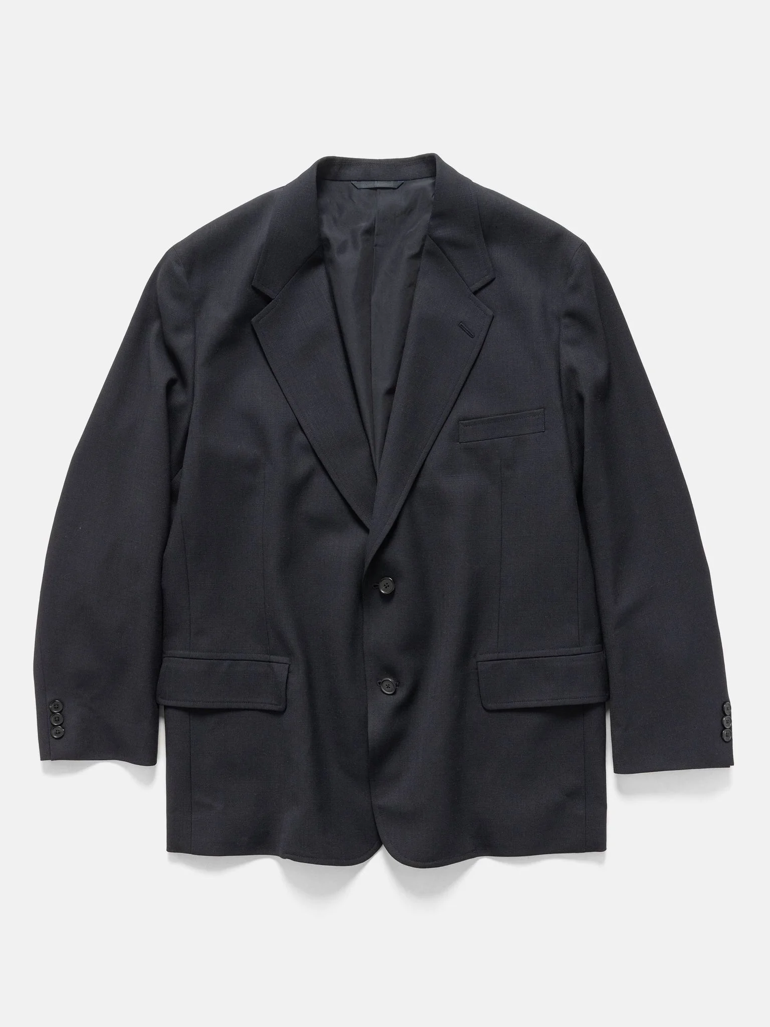Slub Wool Jacket Navy - 1
