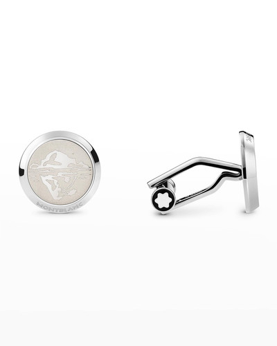 Montblanc Men's 1858 Ice Sea Engraved Cufflinks outlook