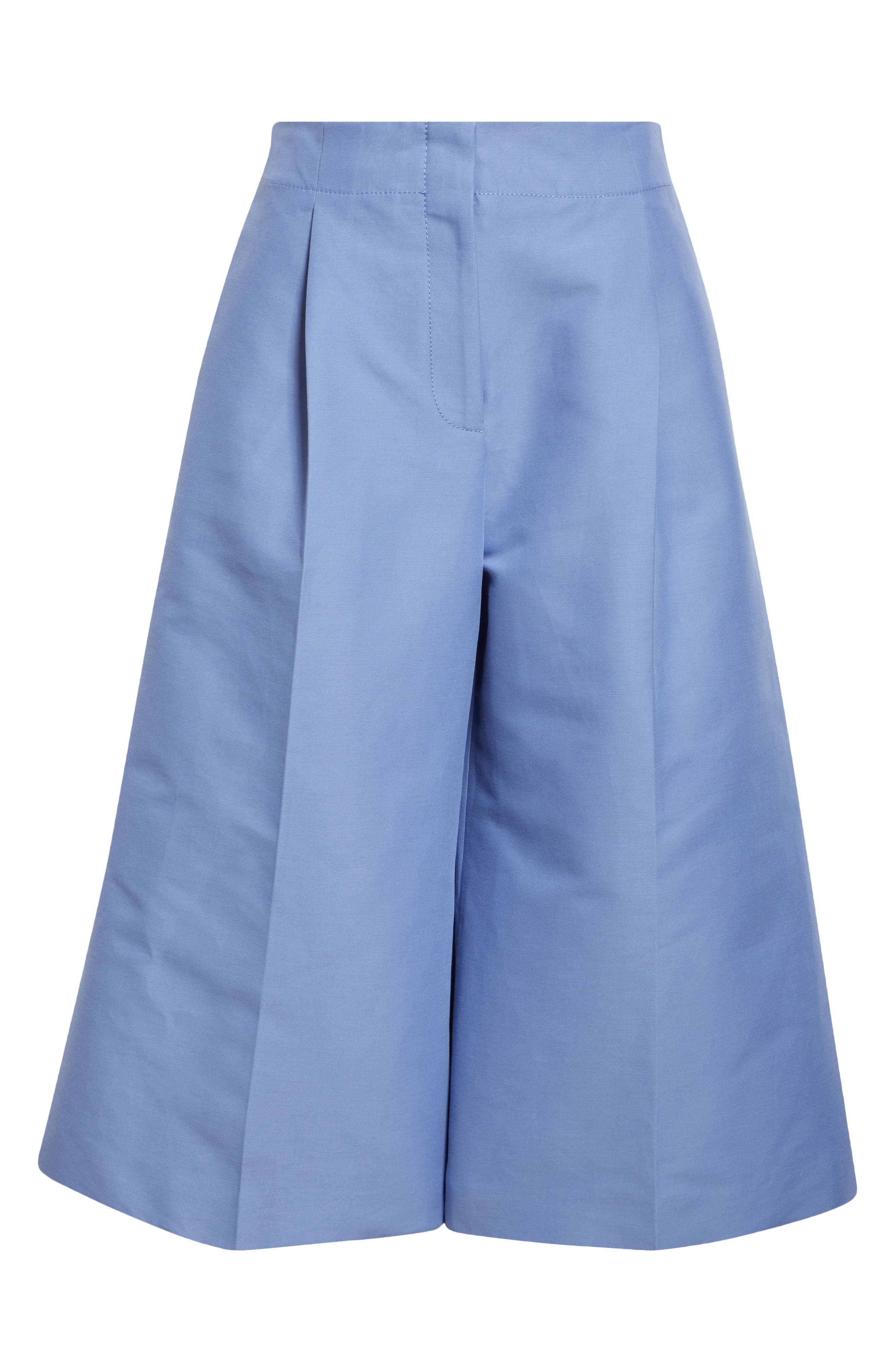 Marni Pleated High Waist Wide Leg Virgin Wool Crop Trousers in Periwinkle at Nordstrom - 6