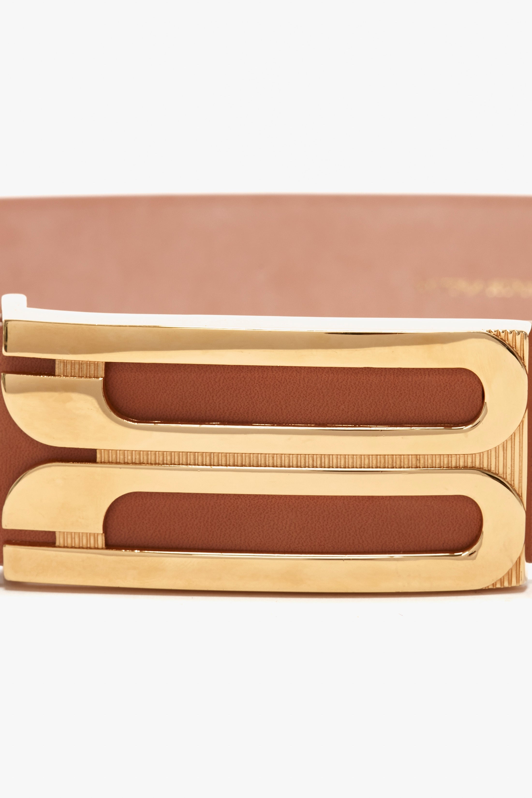 Exclusive Jumbo Frame Belt In Nude Leather - 2