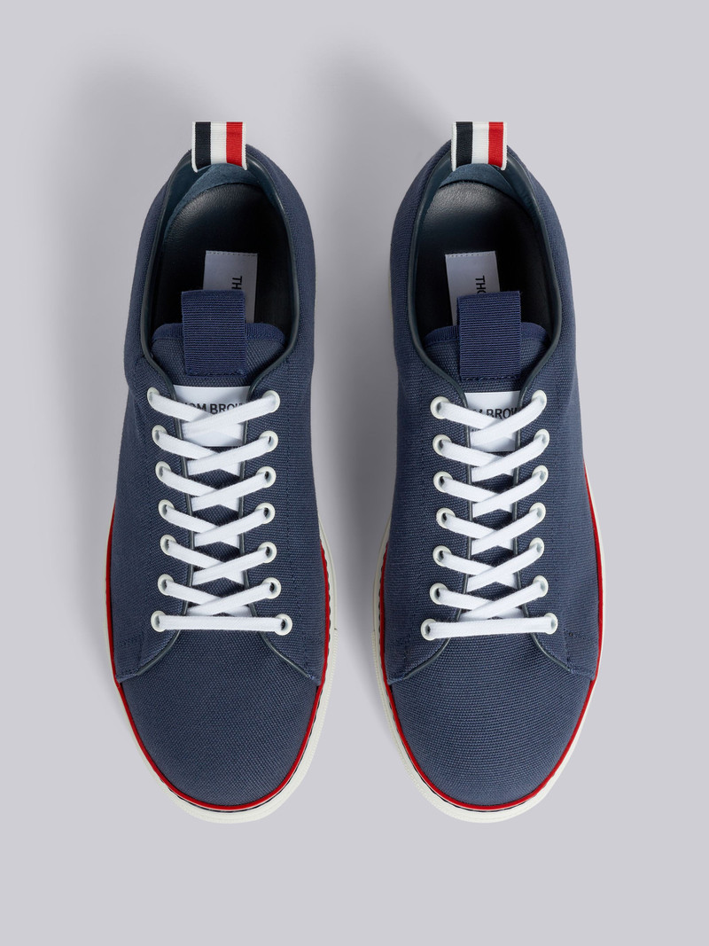 Navy Canvas Stripe Tennis Shoe 4