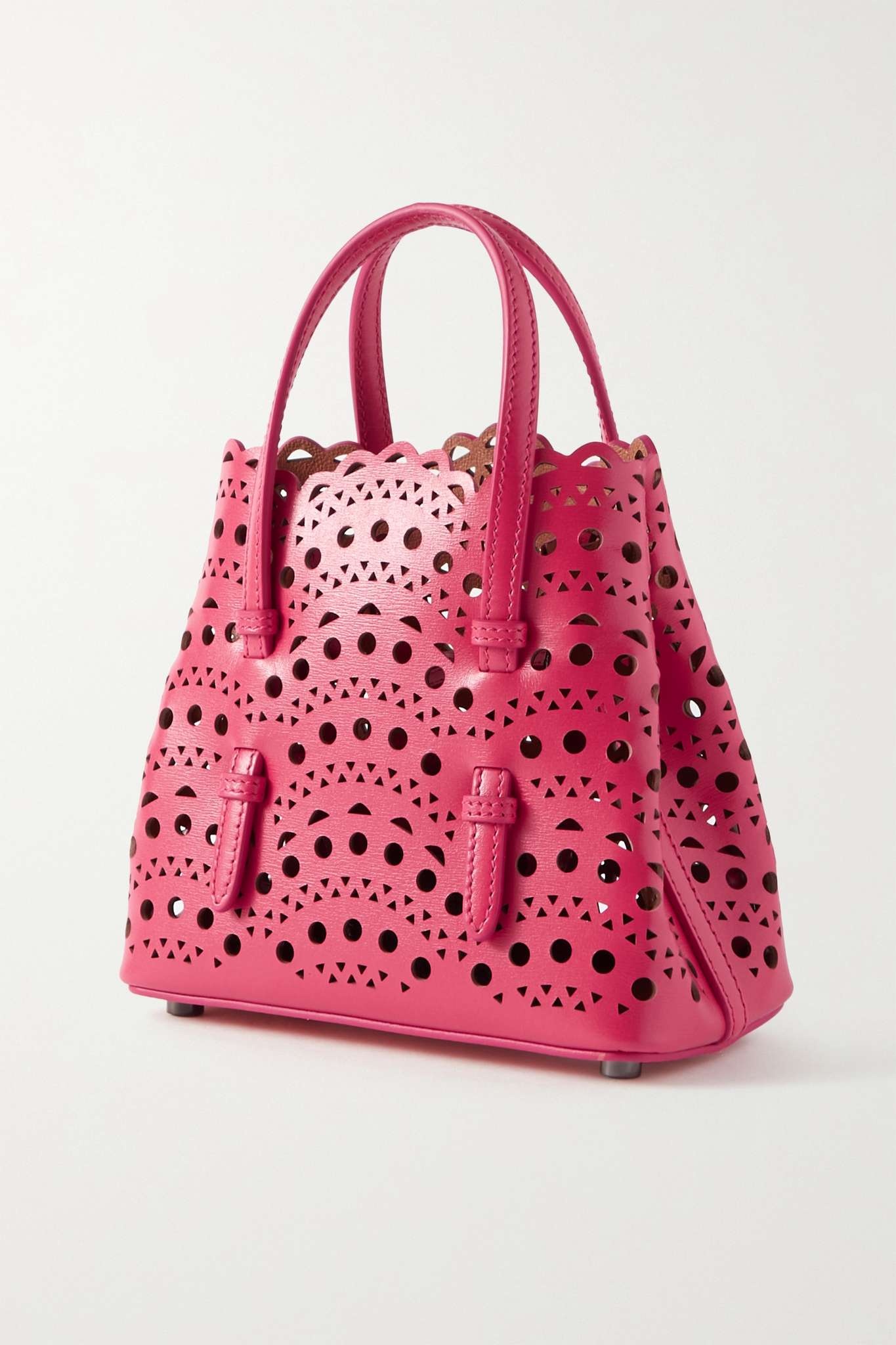 Mina micro laser-cut leather tote - 3