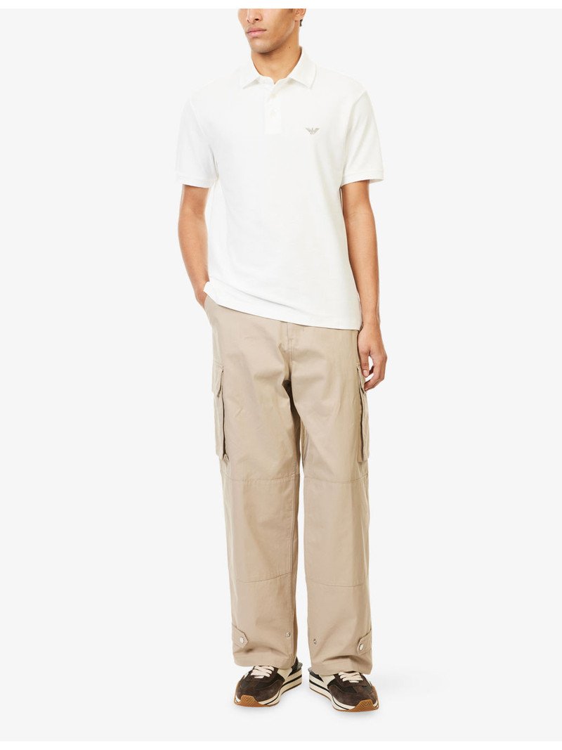 EMPORIO ARMANI Logo-Embroidered Short-Sleeve Pique-Cotton Polo Shirt outlook