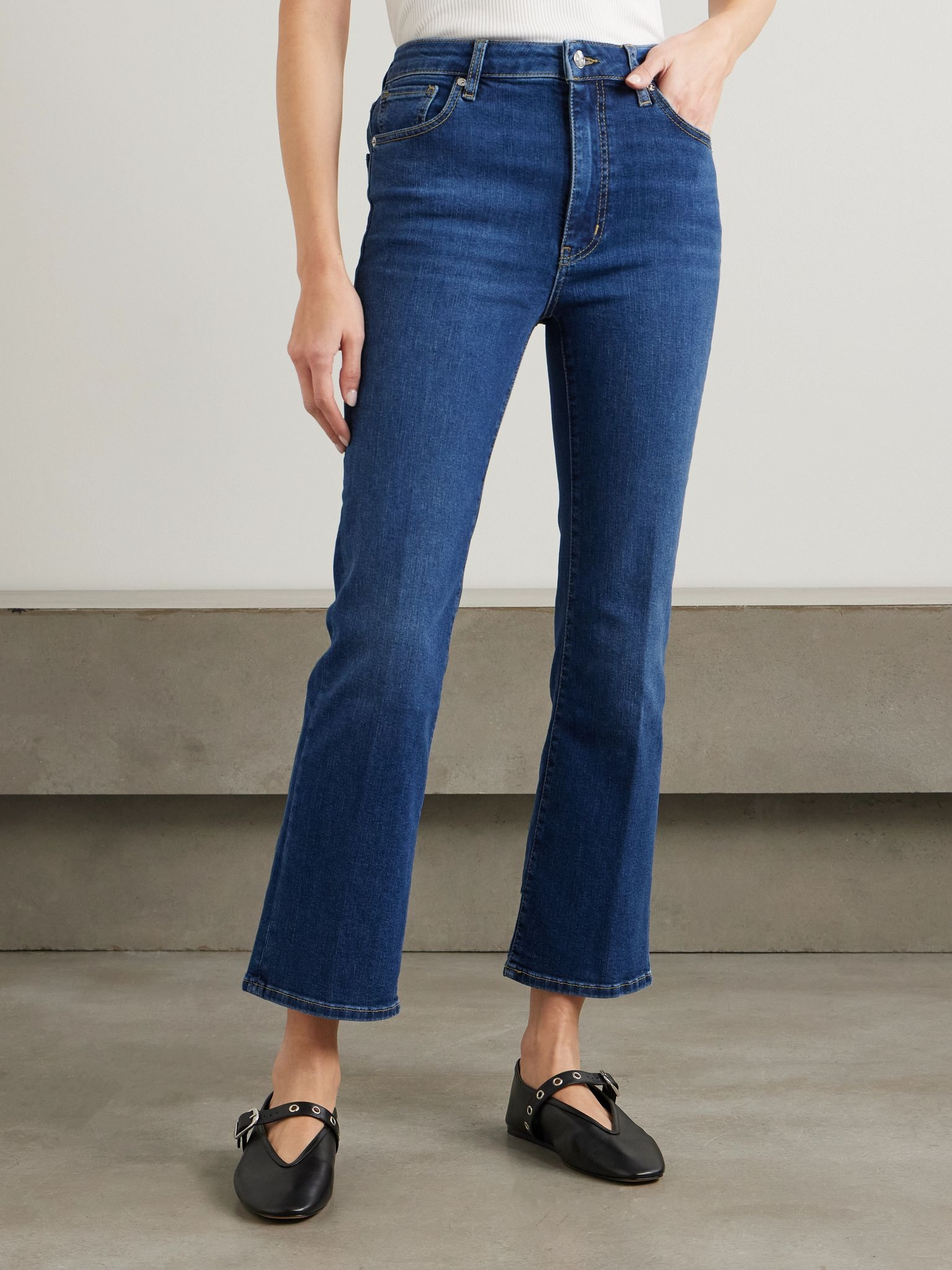 The Pencil cropped high-rise slim-leg jeans Mid denim - 3