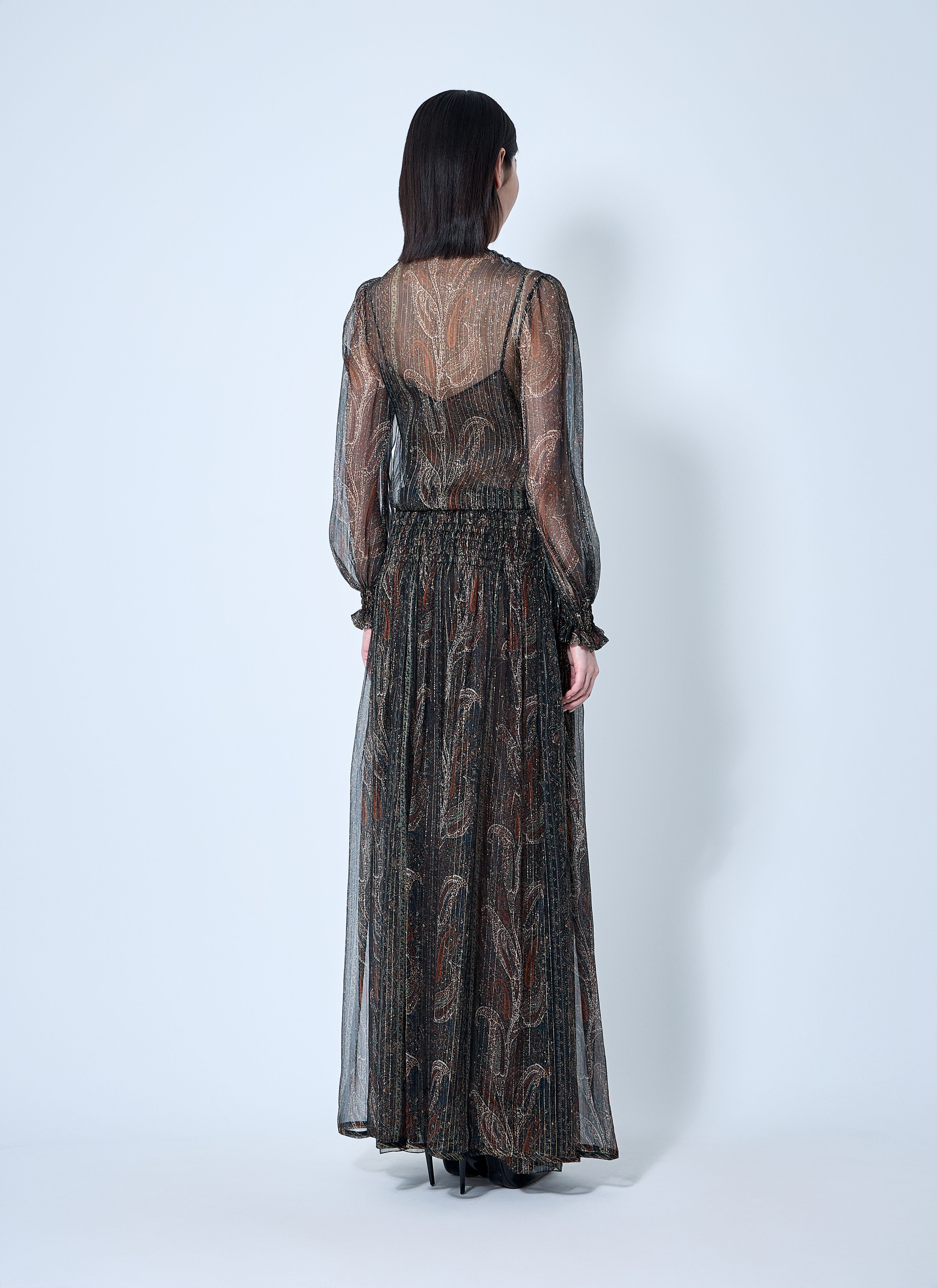 Lavallière Paisley Silk Crepon Maxi Dress - 4