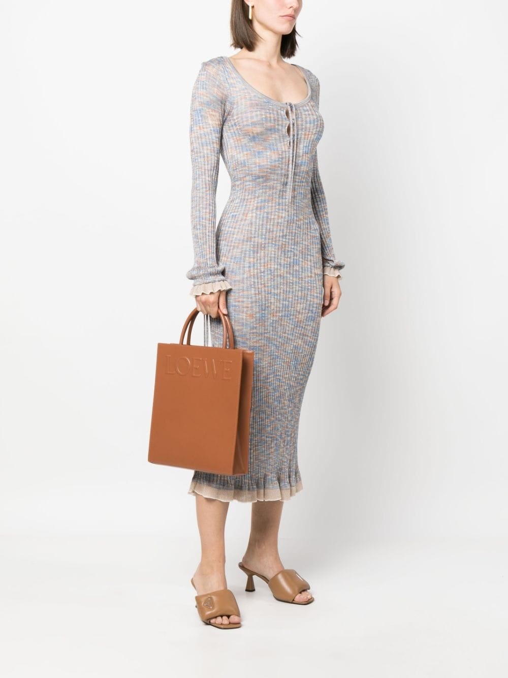 logo-embossed leather tote bag - 2
