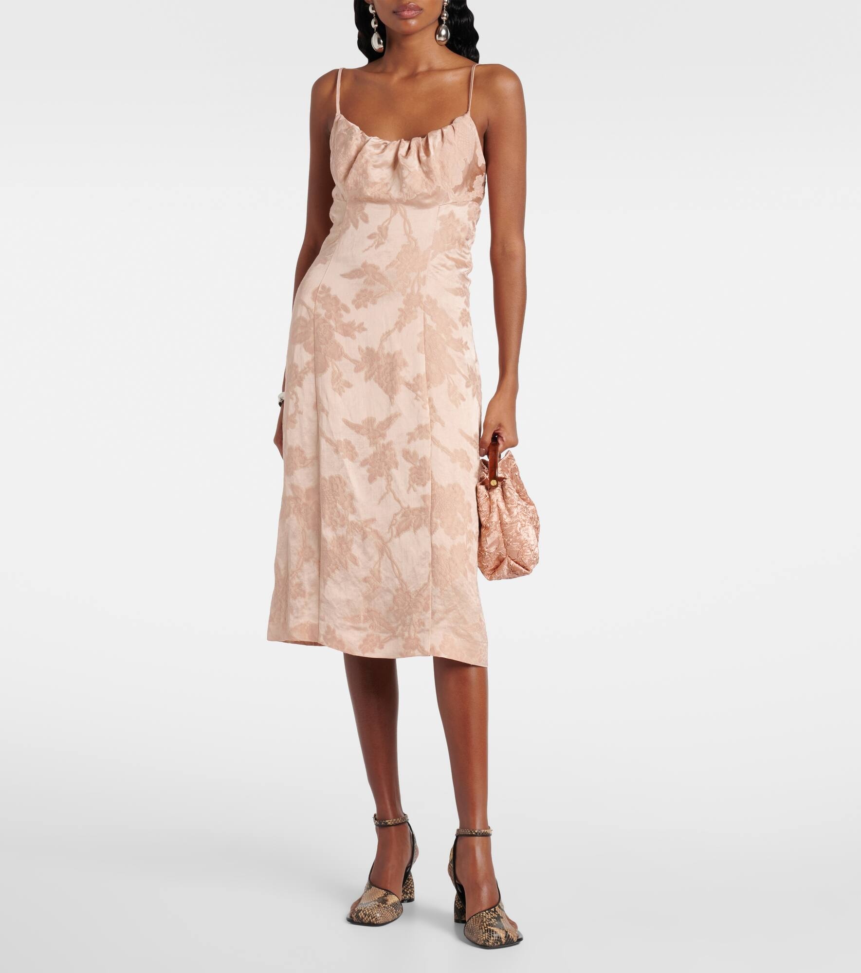 Dirios floral jacquard gown - 2