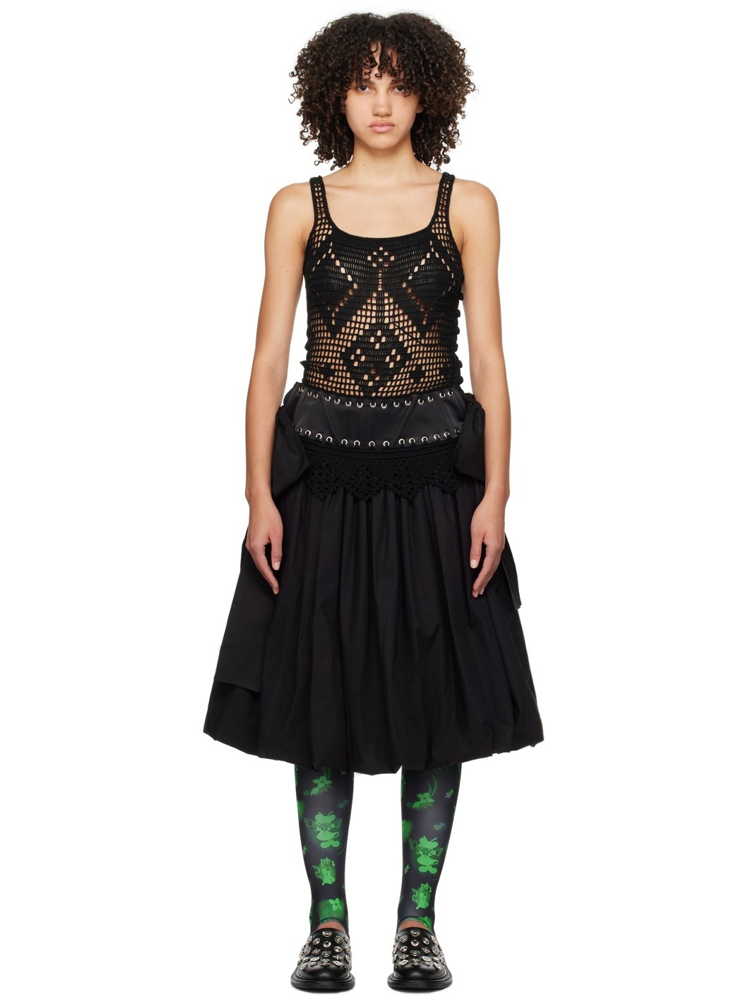 Black Gentry Bubble Midi Dress - 1