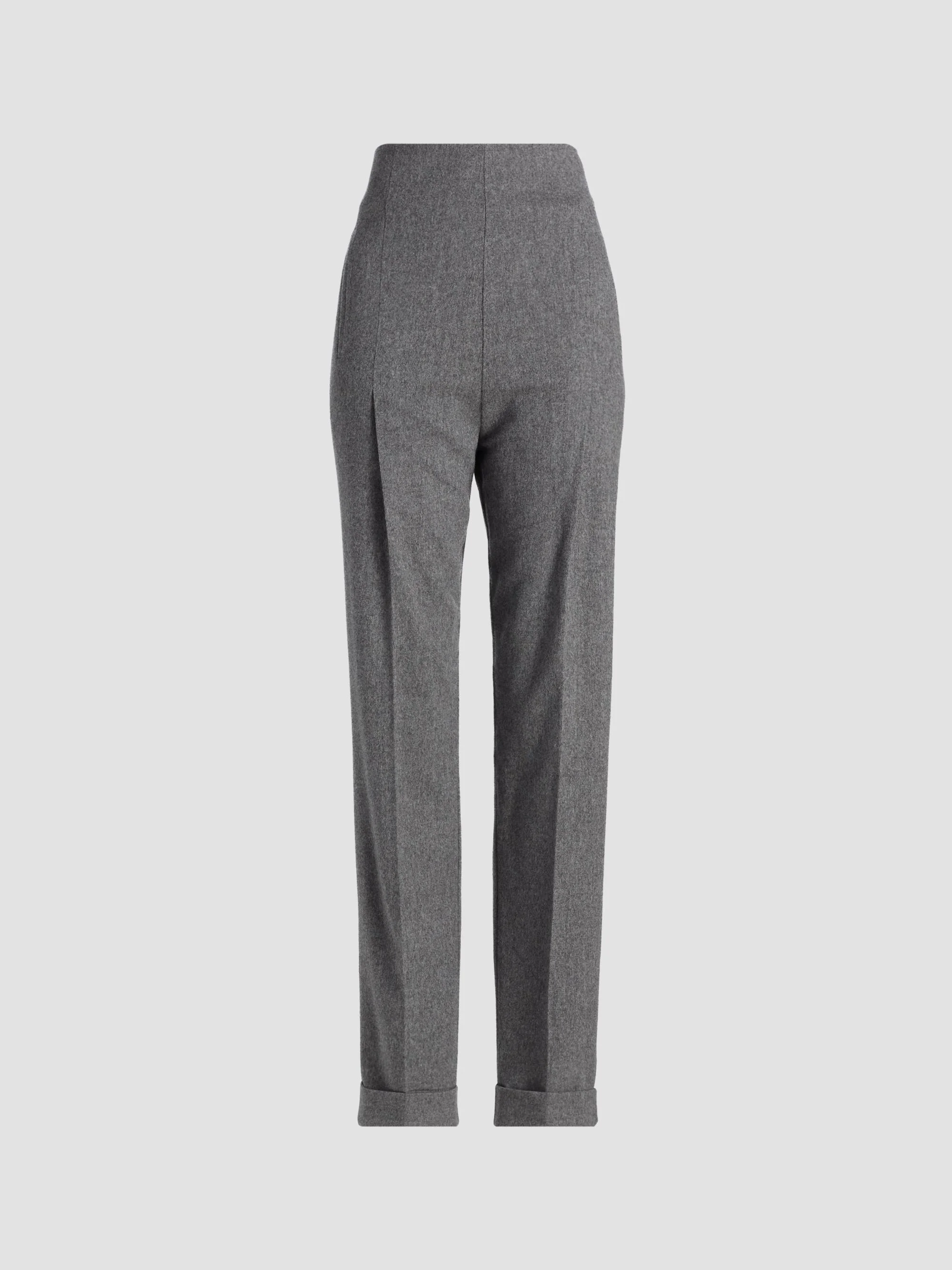 Women's Jodhpur Wool-Cashmere Trousers - Grey Melange - 1