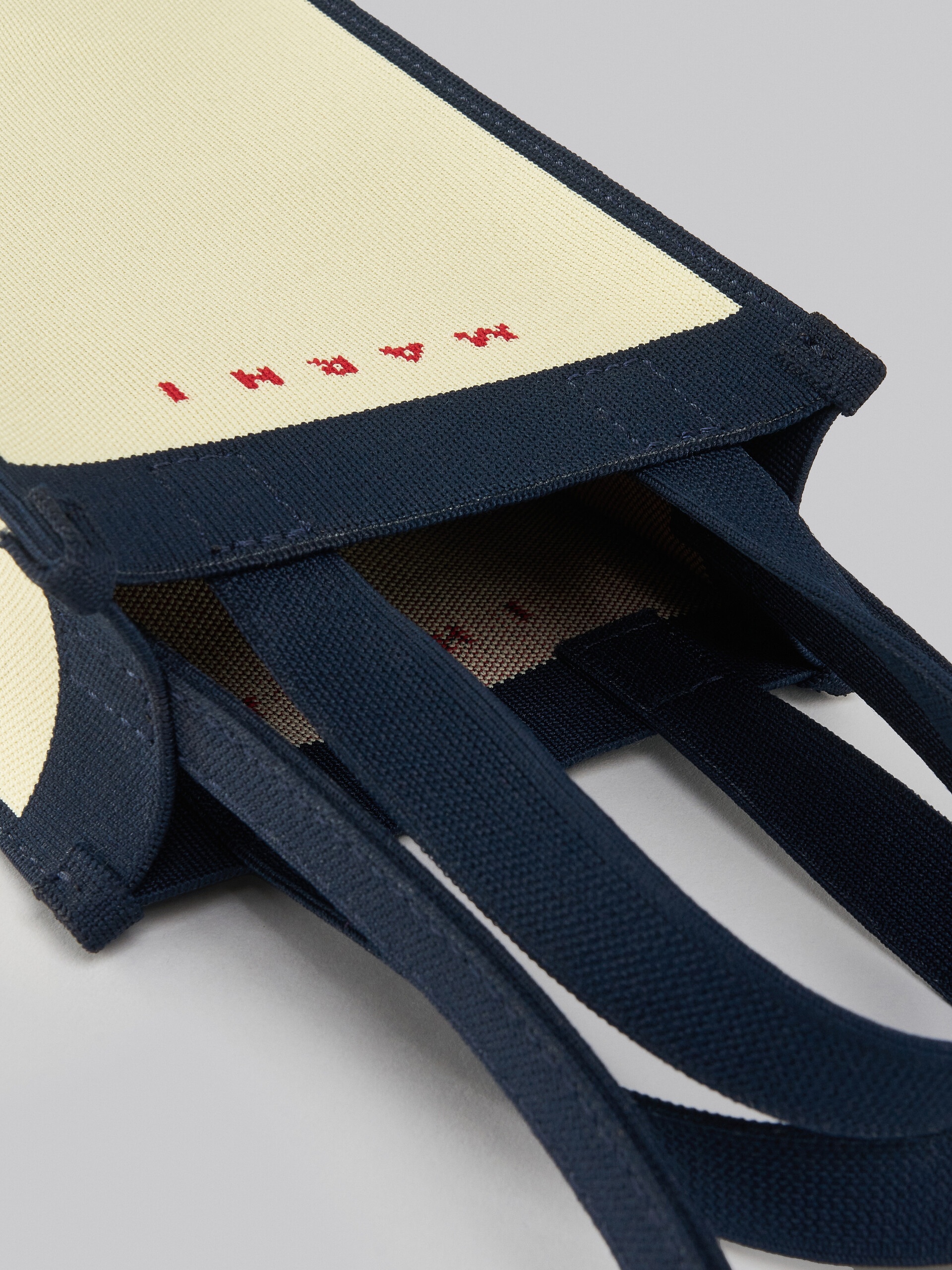 ECRU AND BLUE JACQUARD MINI SHOULDER BAG - 4