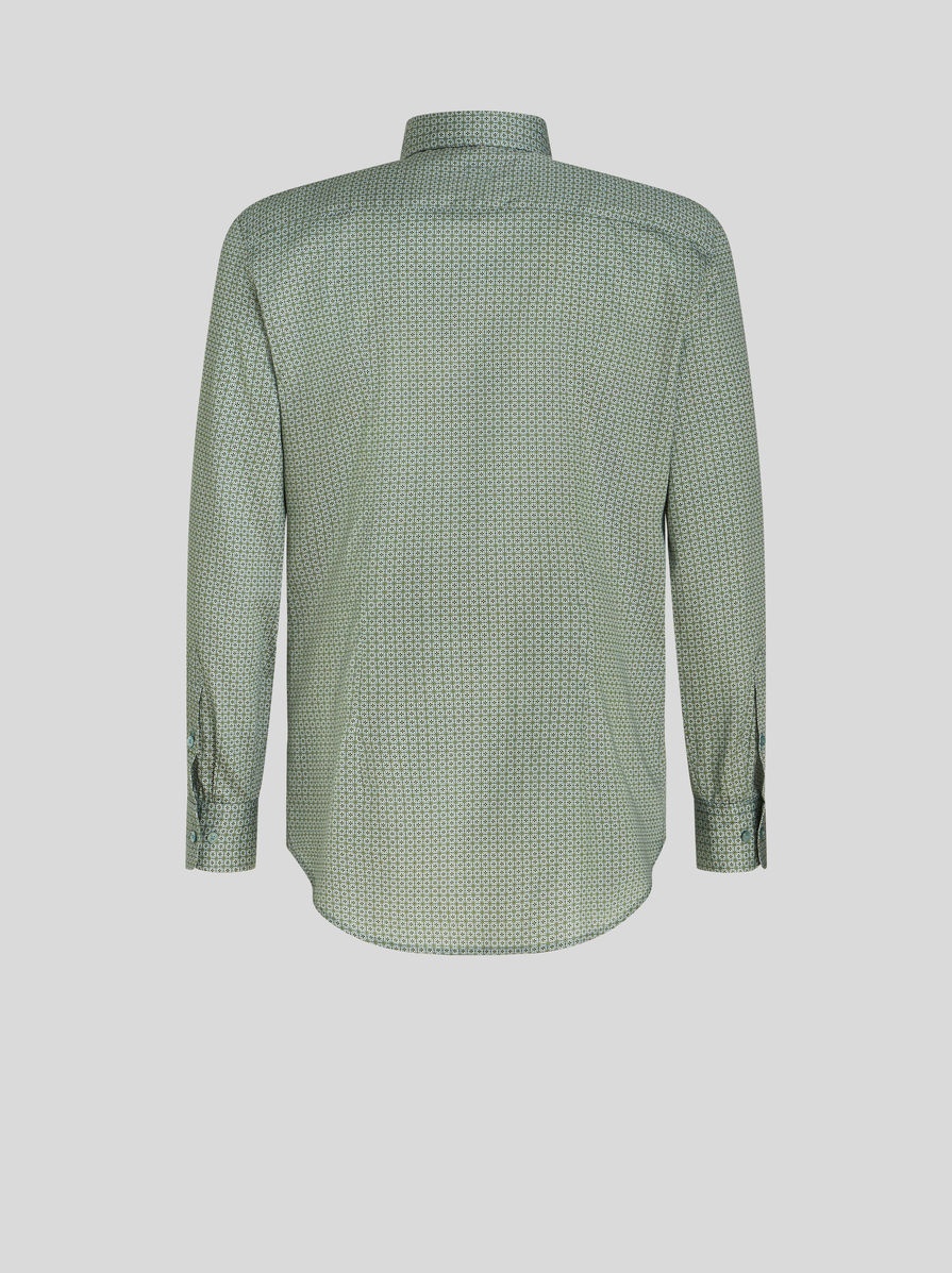 MICRO GEOMETRIC PRINT COTTON SHIRT - 2
