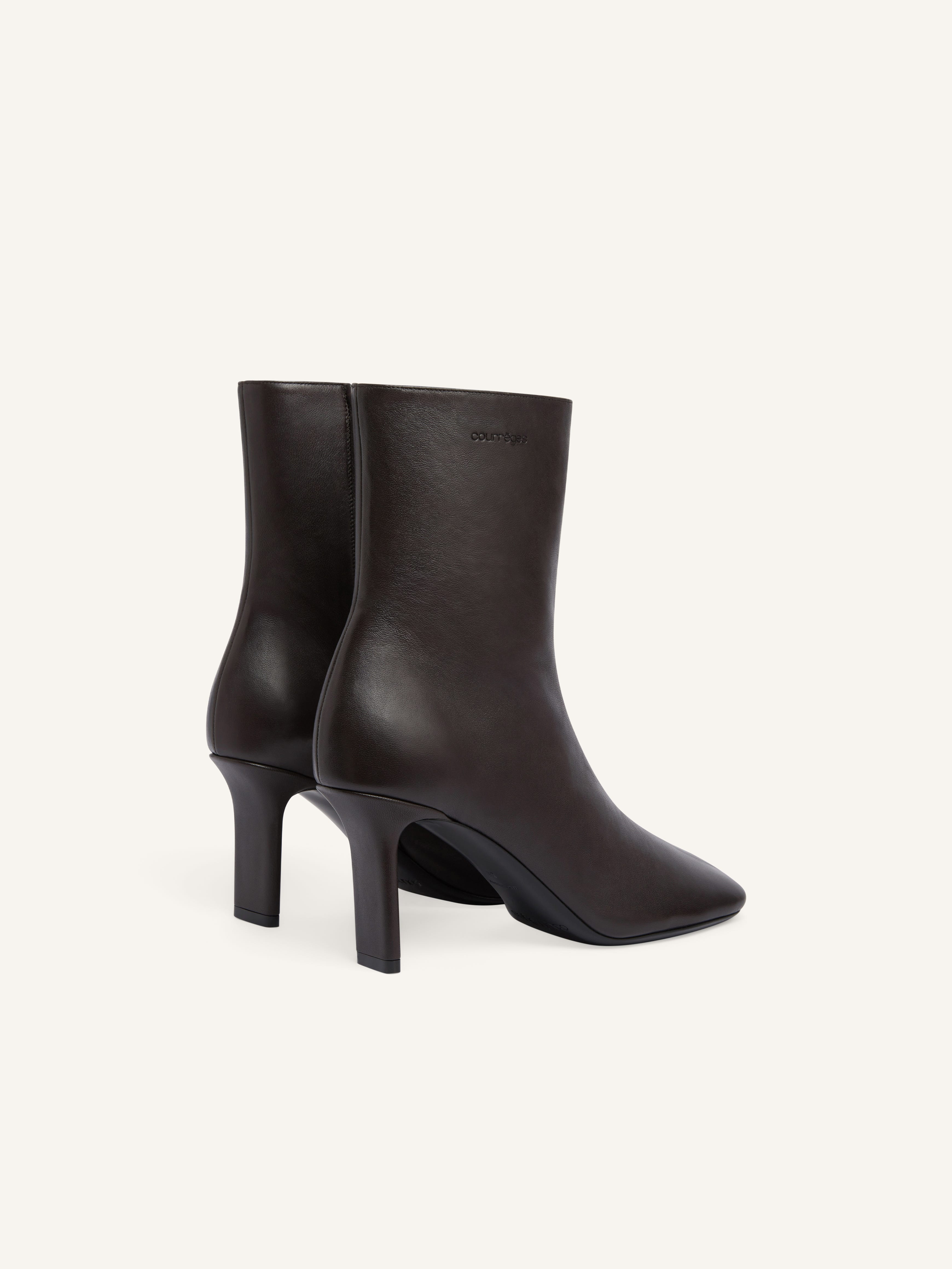 SQUARE TOE LEATHER ANKLE BOOTS - 3
