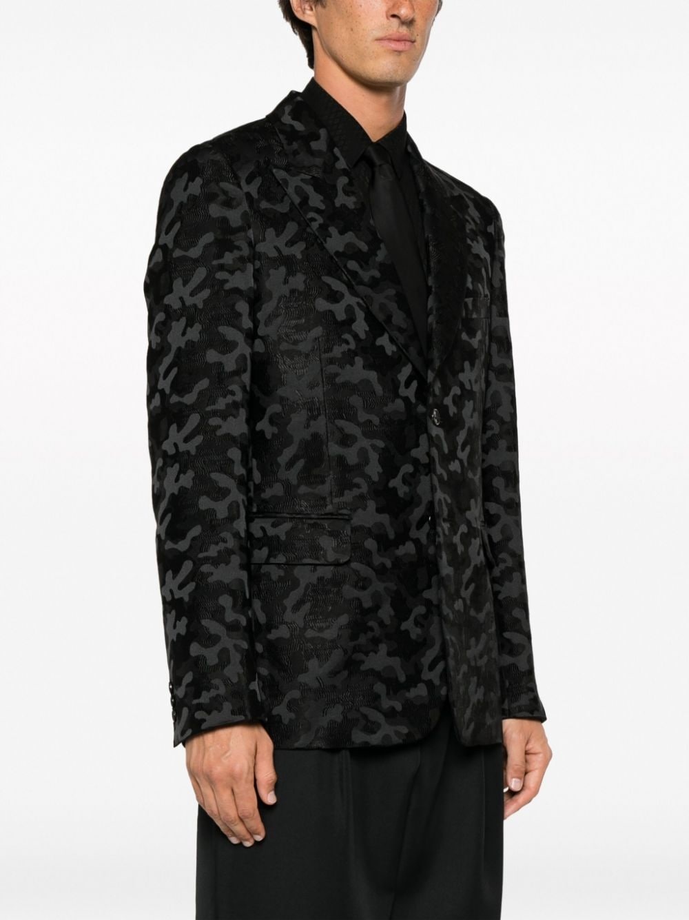 single-breasted jacquard blazer - 3