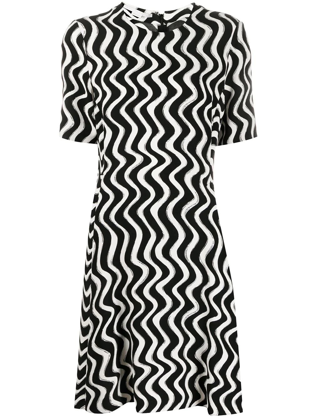 wave print short-sleeve dress - 1