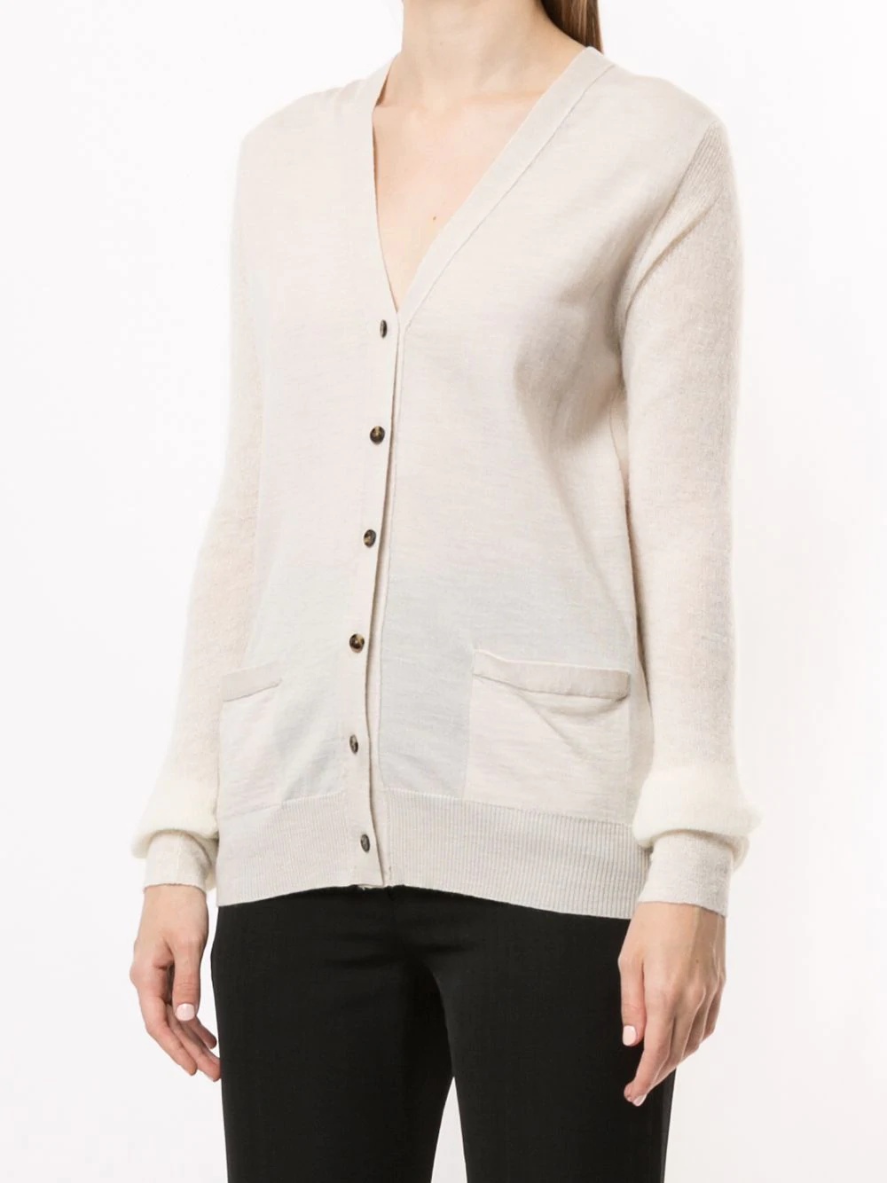 V-neck wool cardigan - 3