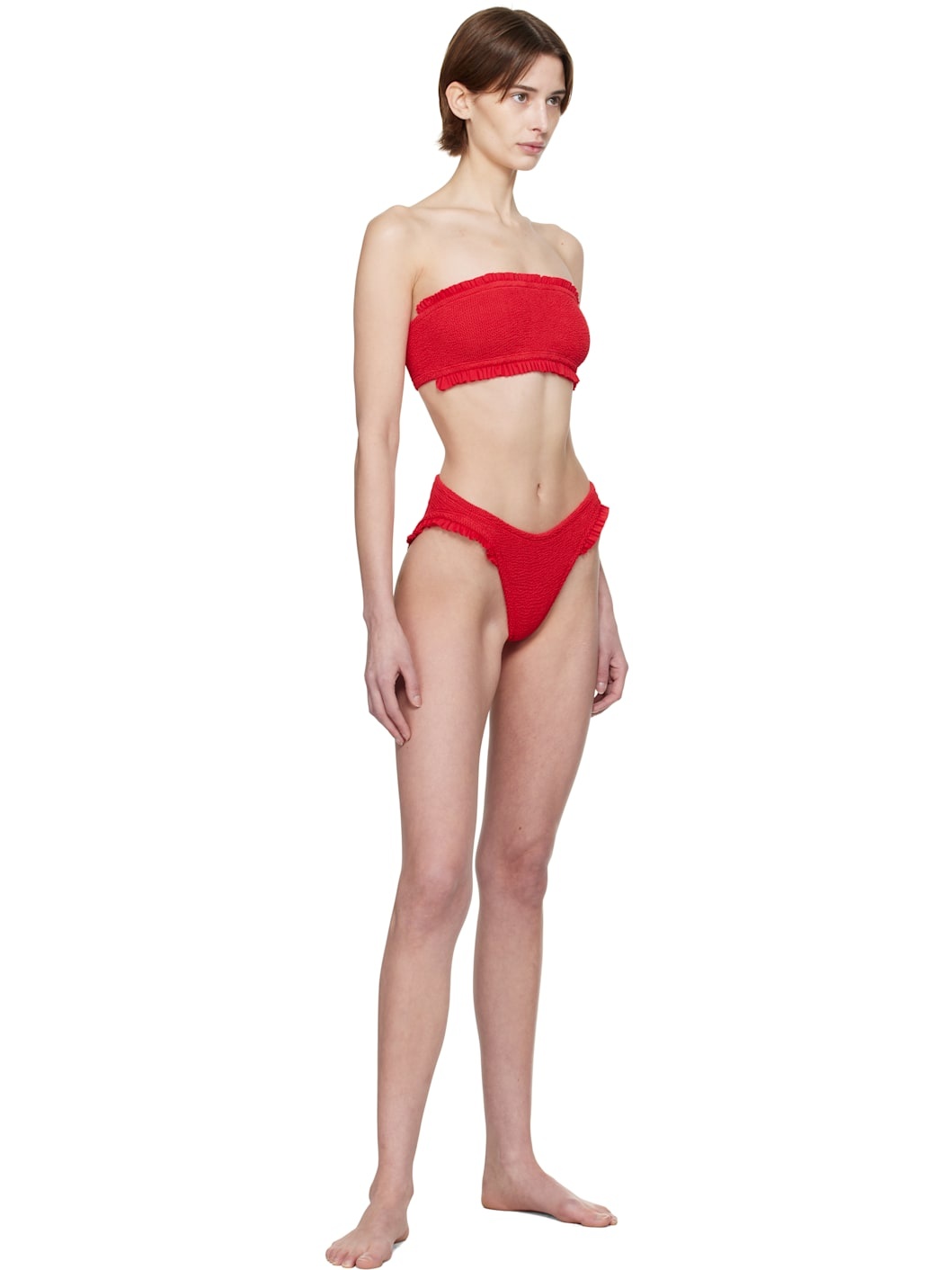 Red Tracey Frill Bikini - 4