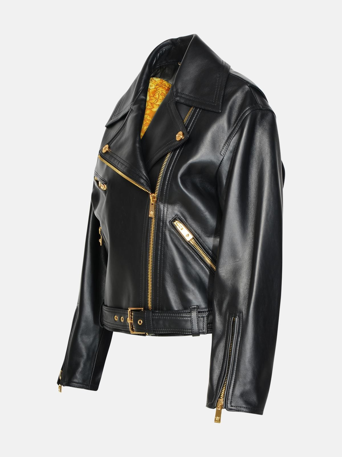 BLACK LAMBSKIN JACKET - 2