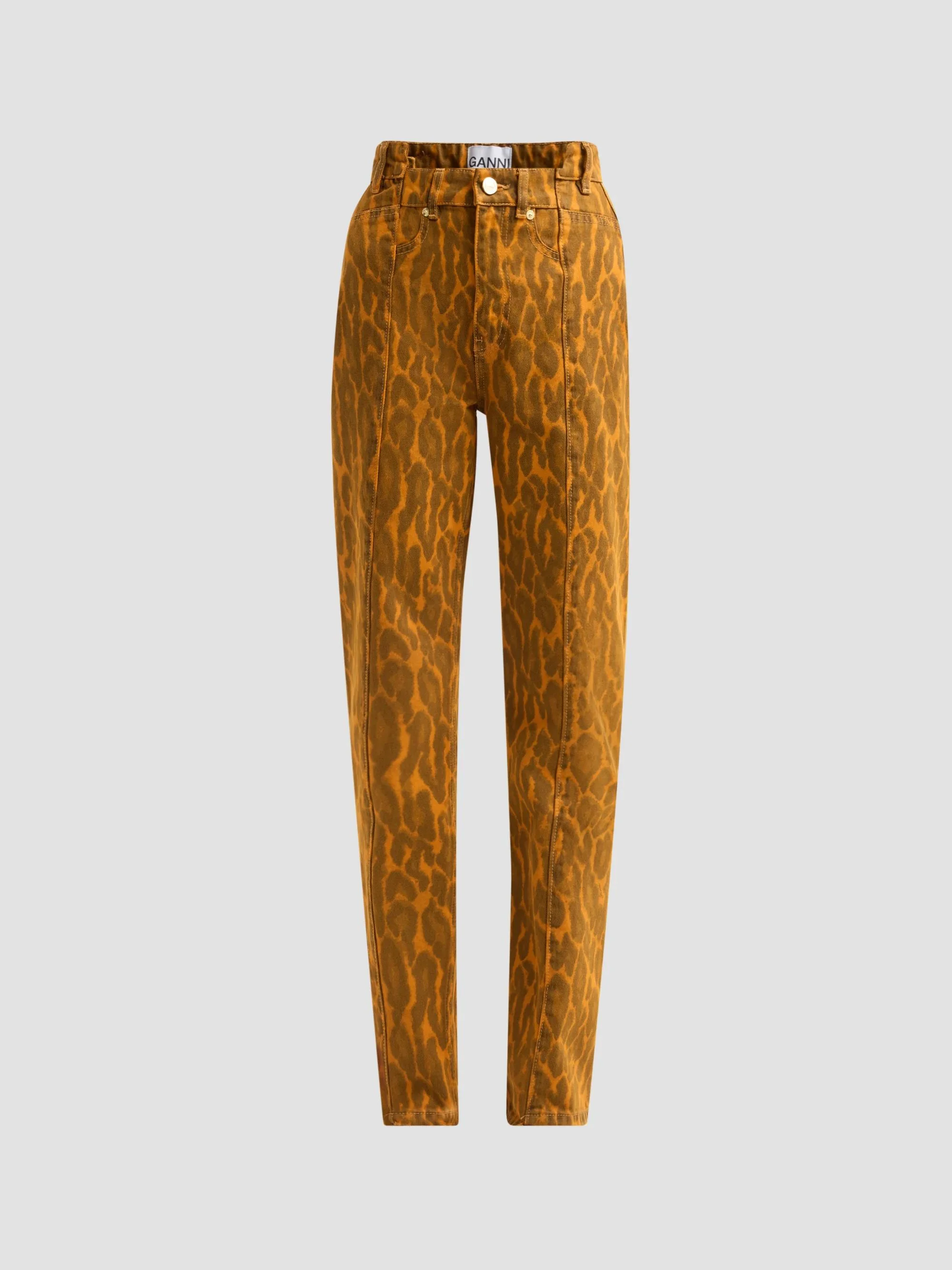 Women's Print Denim Fold Jeans - Autumn Maple - 1