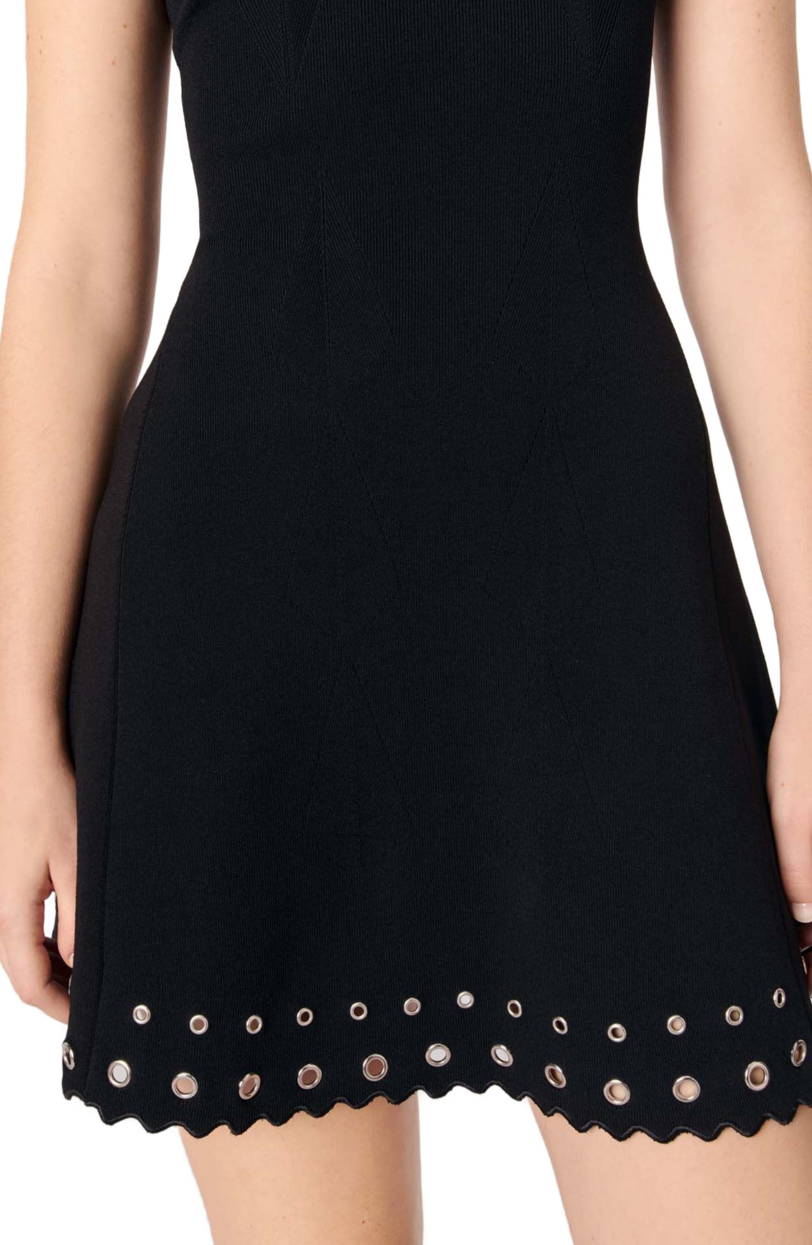 maje Short eyelet knit dress in Black at Nordstrom - 5