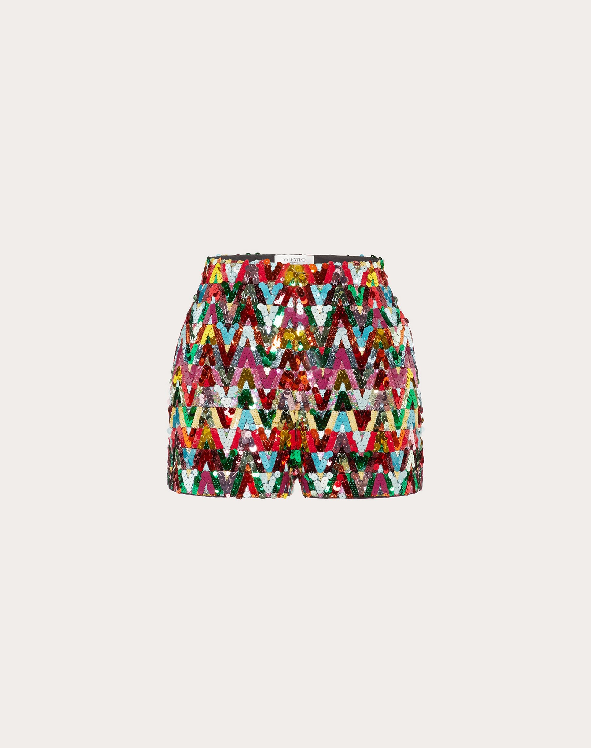 EMBROIDERED CHIFFON SHORTS - 1