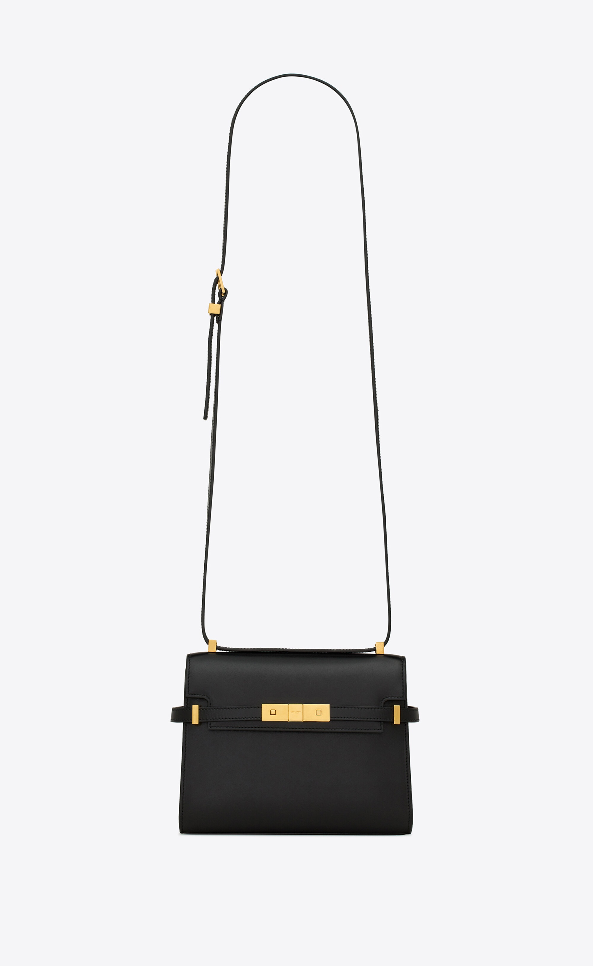 manhattan mini crossbody bag in box saint laurent leather - 1