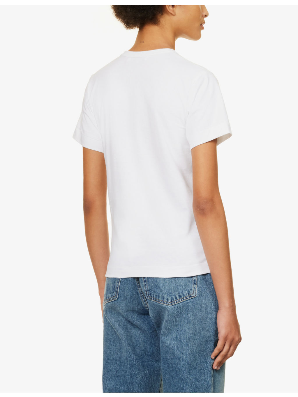 Heart-embroidered cotton T-shirt - 4