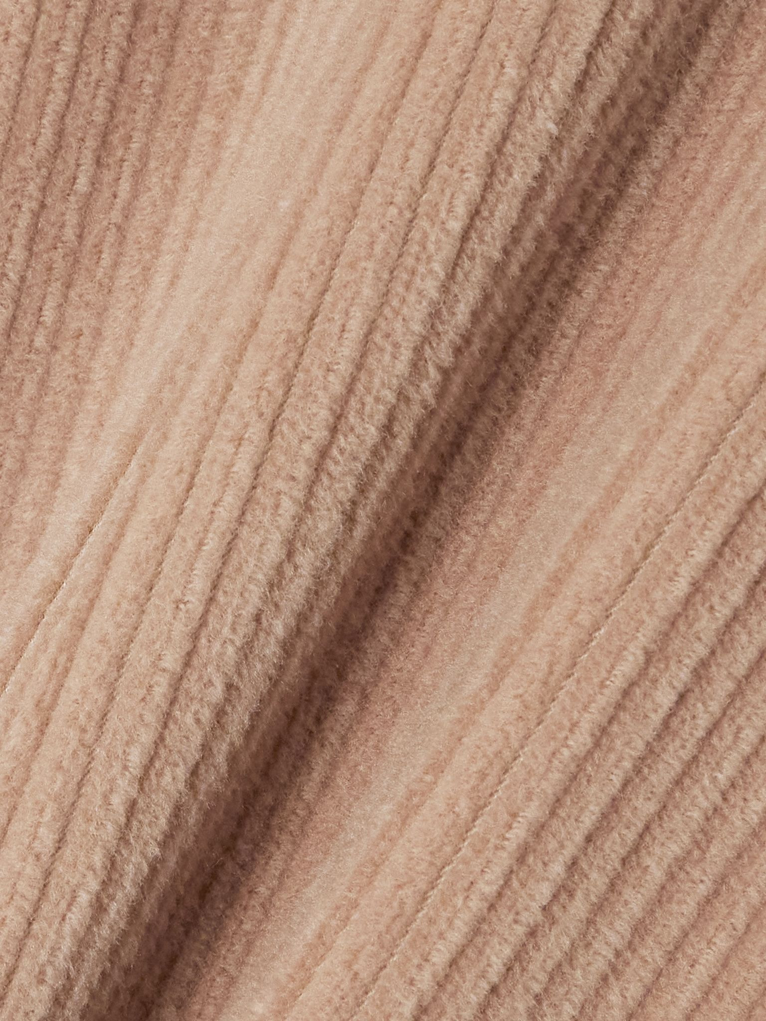 Double-breasted belted cashmere-corduroy coat Beige - 5