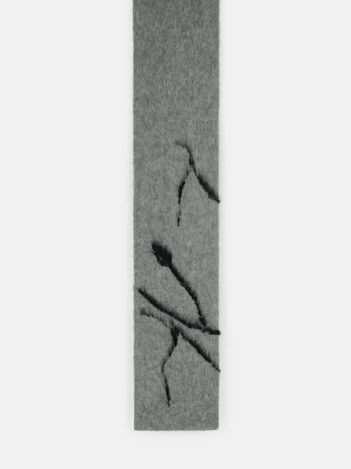 'MOUTON' GREY ALPACA BLEND SCARF - 1