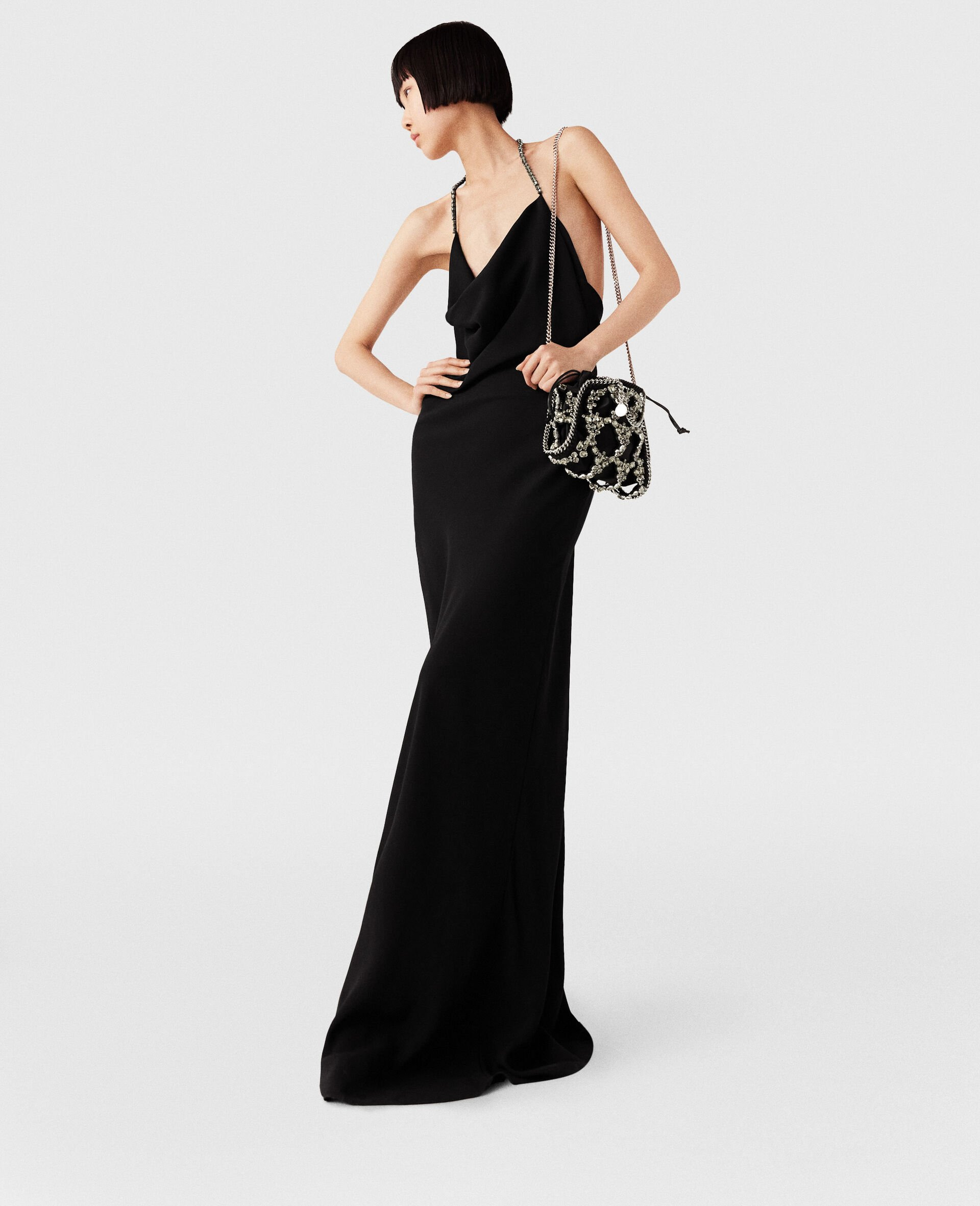Plunge Crystal Halterneck Maxi Dress - 2