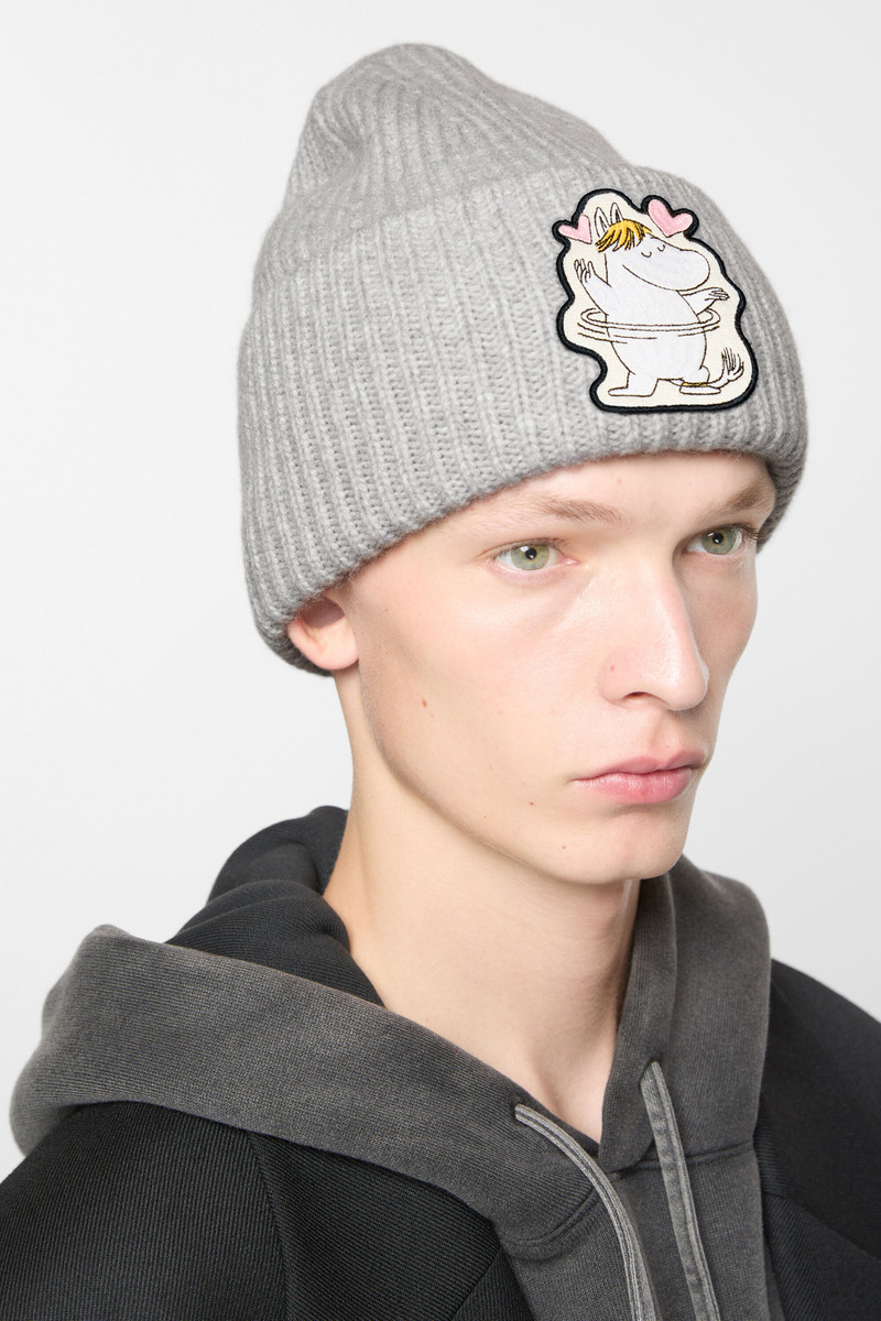 Wool beanie Acne Studios x Moomin - Light Grey Melange 3