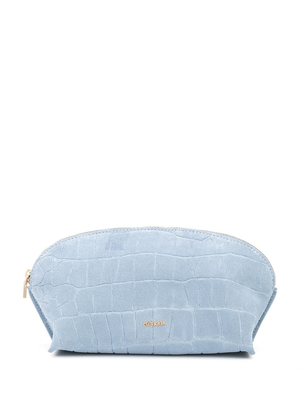 Alba crocodile-embossed sude cosmetic case - 1