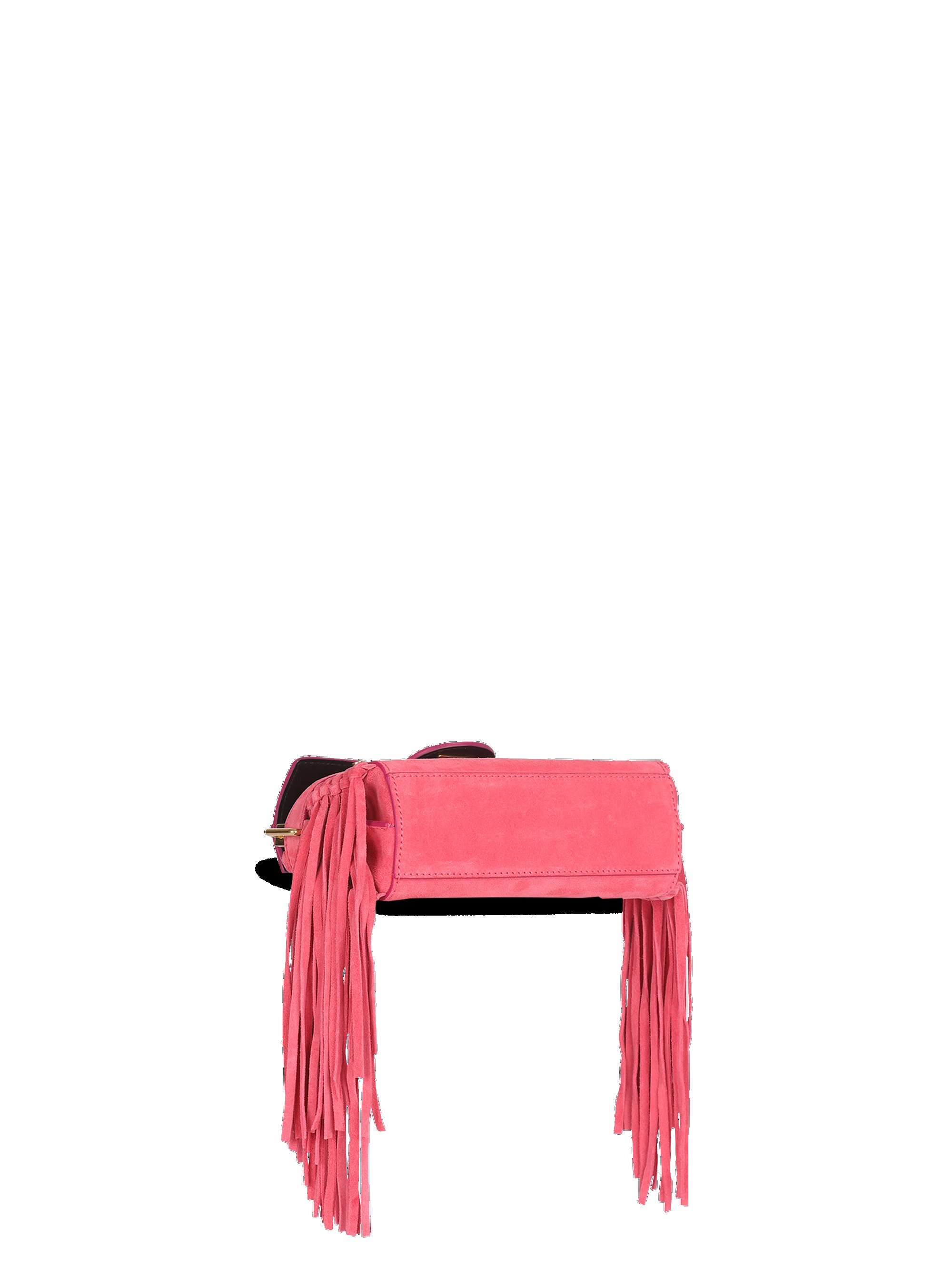 Debossed suede B-Buzz 19 bag with fringe - 5