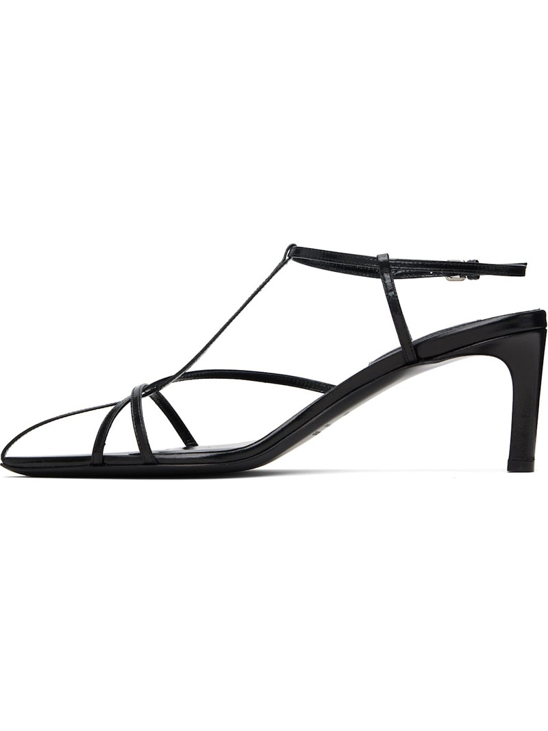 Jil Sander Black Cage Heeled Sandals outlook