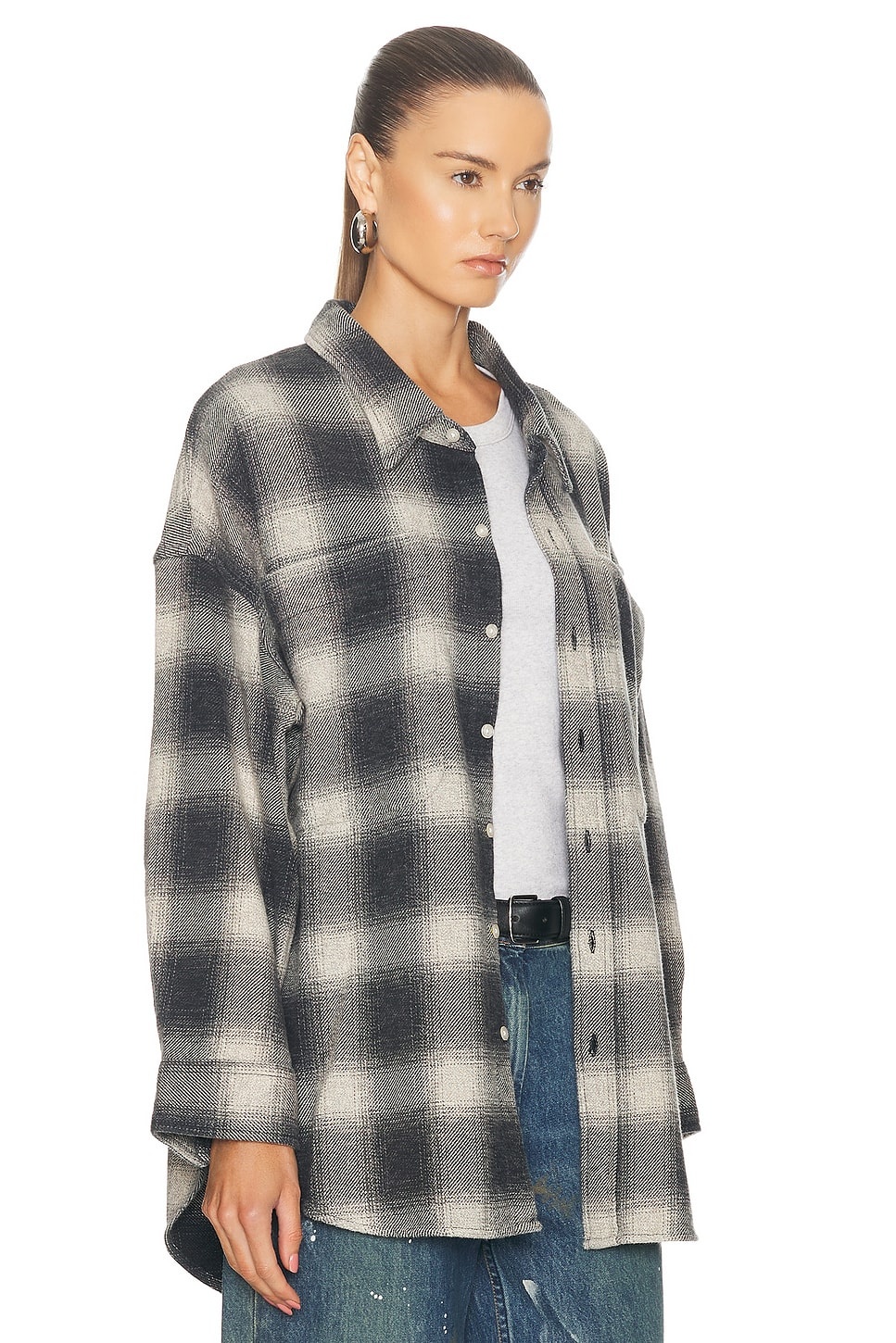 Drop Neck Shirt with Oversized Pockets - 2