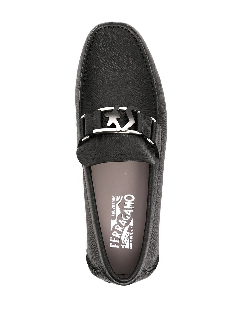 SF-buckle leather loafers - 4