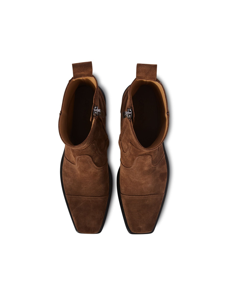 Cowboy Cropped Suede Anklboot 3