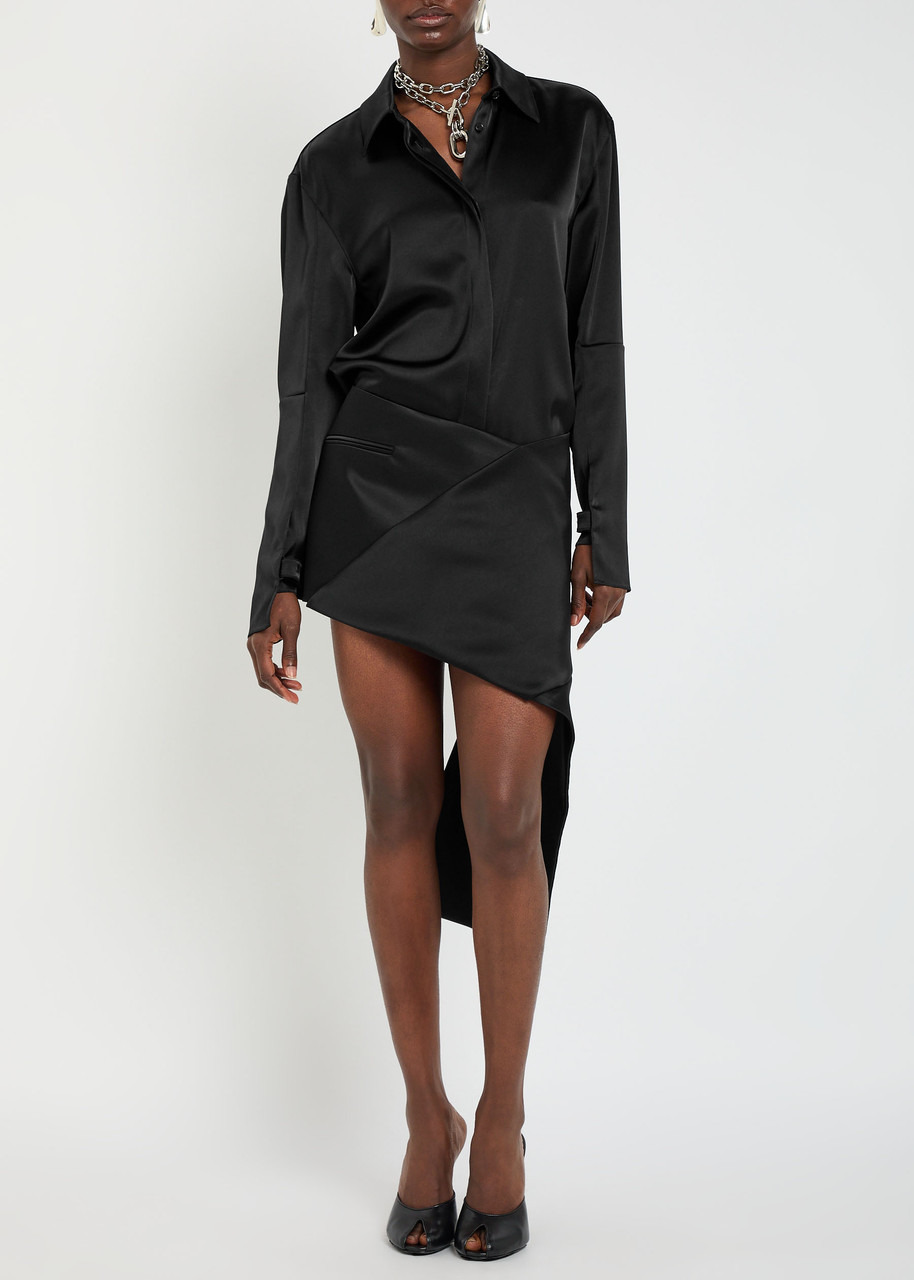 Courrèges Folded Asymmetric Satin Mini Skirt - 4