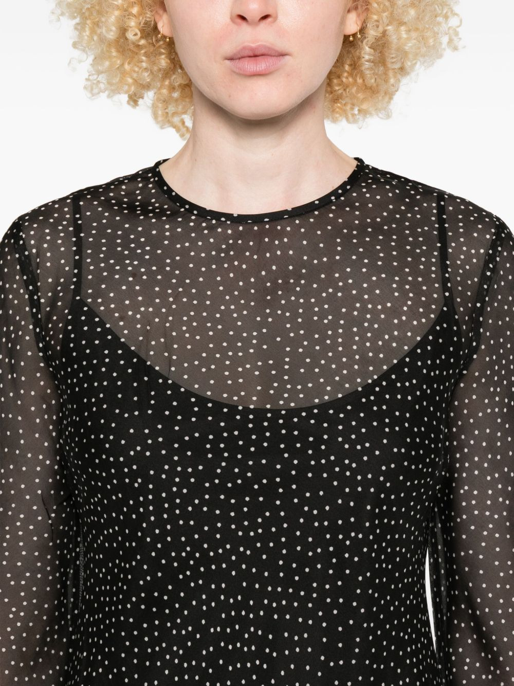 Lisander polka-dot long-sleeve dress - 5