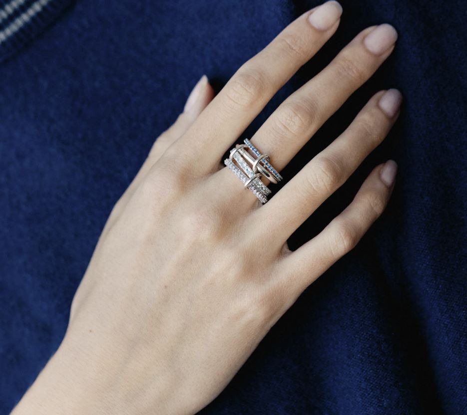 Iris Sterling Silver and Multi-Stone Linked Rings - 2