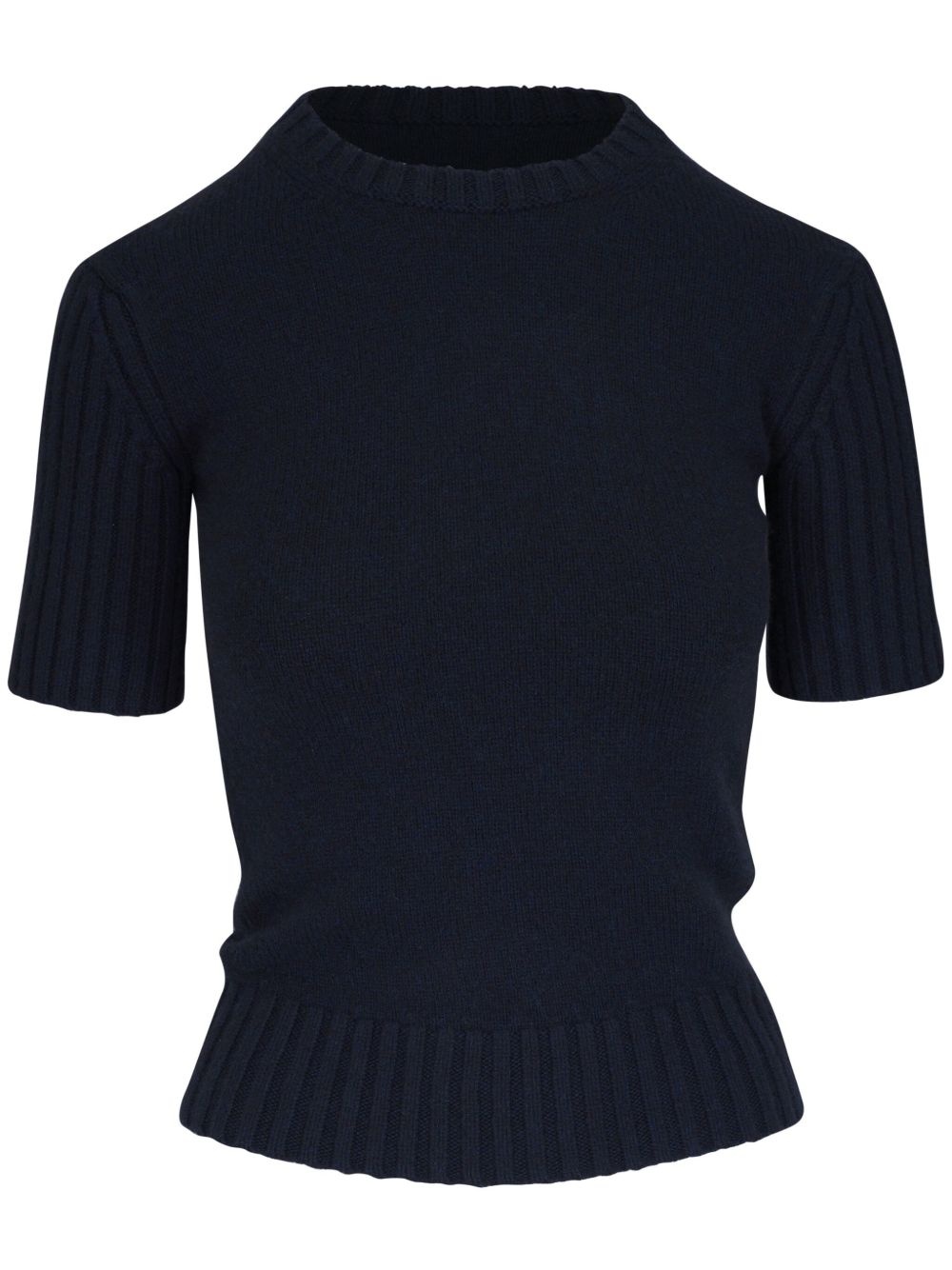 ribbed knit t-shirt - 1